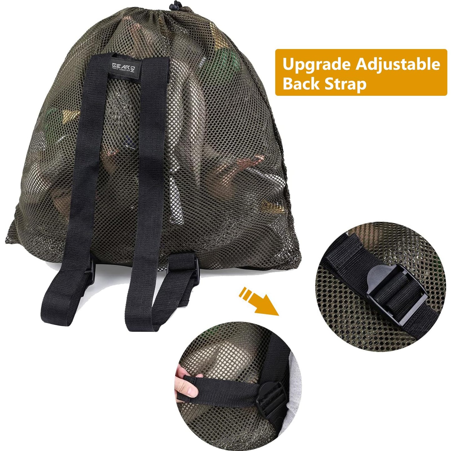 Duck Decoy Bag 30"x32" Mesh Decoy Bag for Goose, Turkey Waterfowl, Light Weight with Adjustable Comfort Shoulder Straps