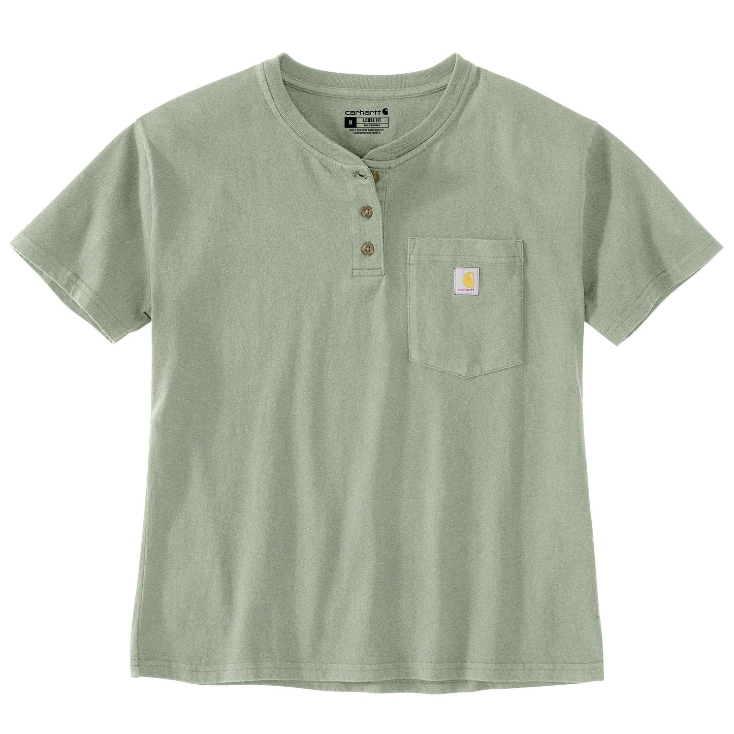 Carhartt Women's Loose Fit Short-Sleeve Heavyweight Henley T-Shirt