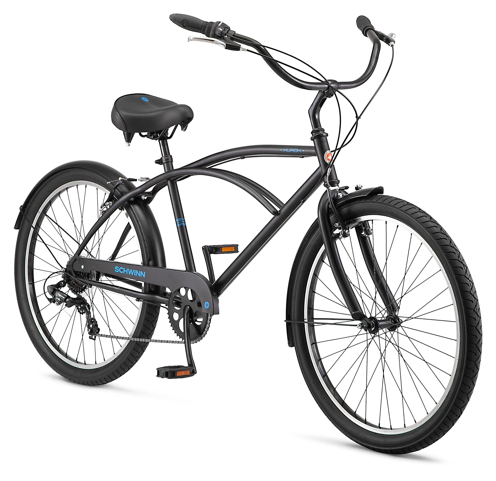 Schwinn Huron 7 Cruiser Bike, 26 Inch Bike for Women and Men, 7-Speed –