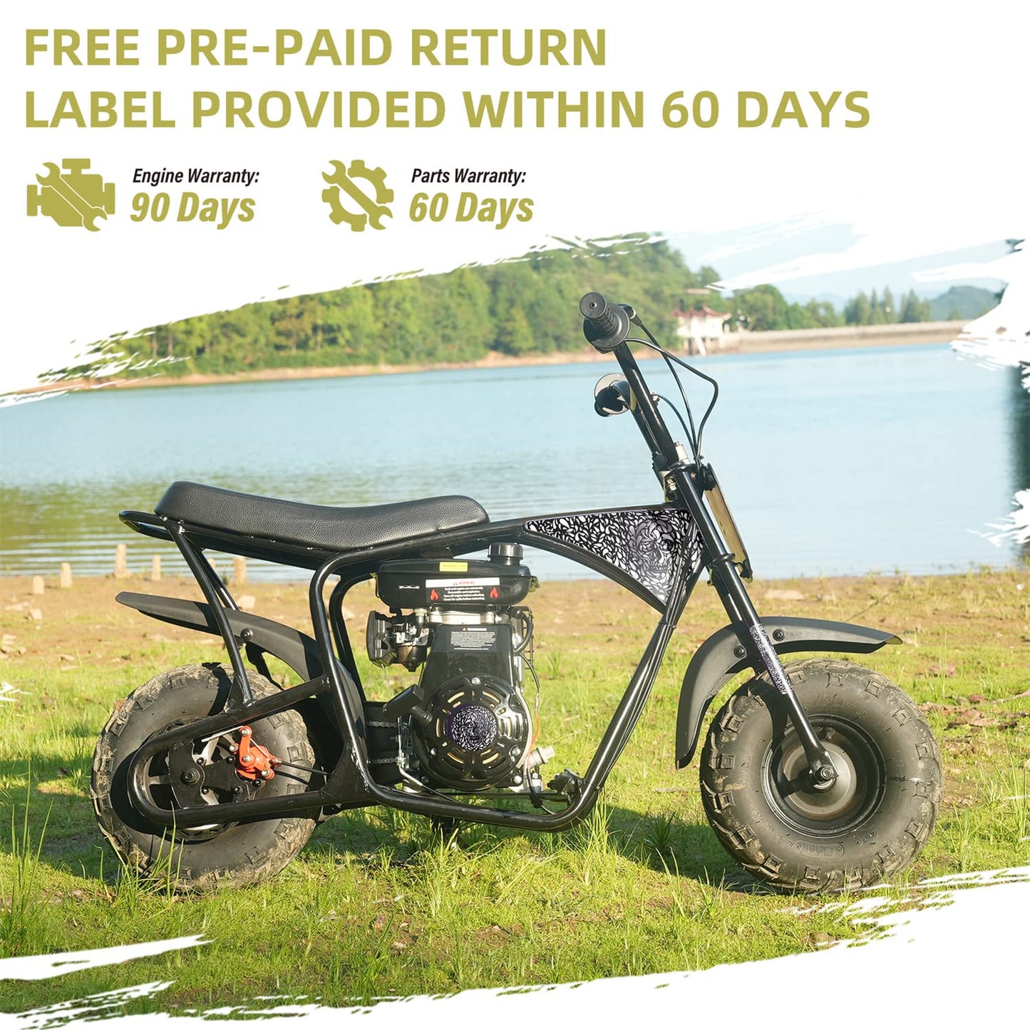 Oryxearth Mini Dirt Bike for Kids, Gas Powered Off Road Pit with Automatic Transmission and Pull Start Kids