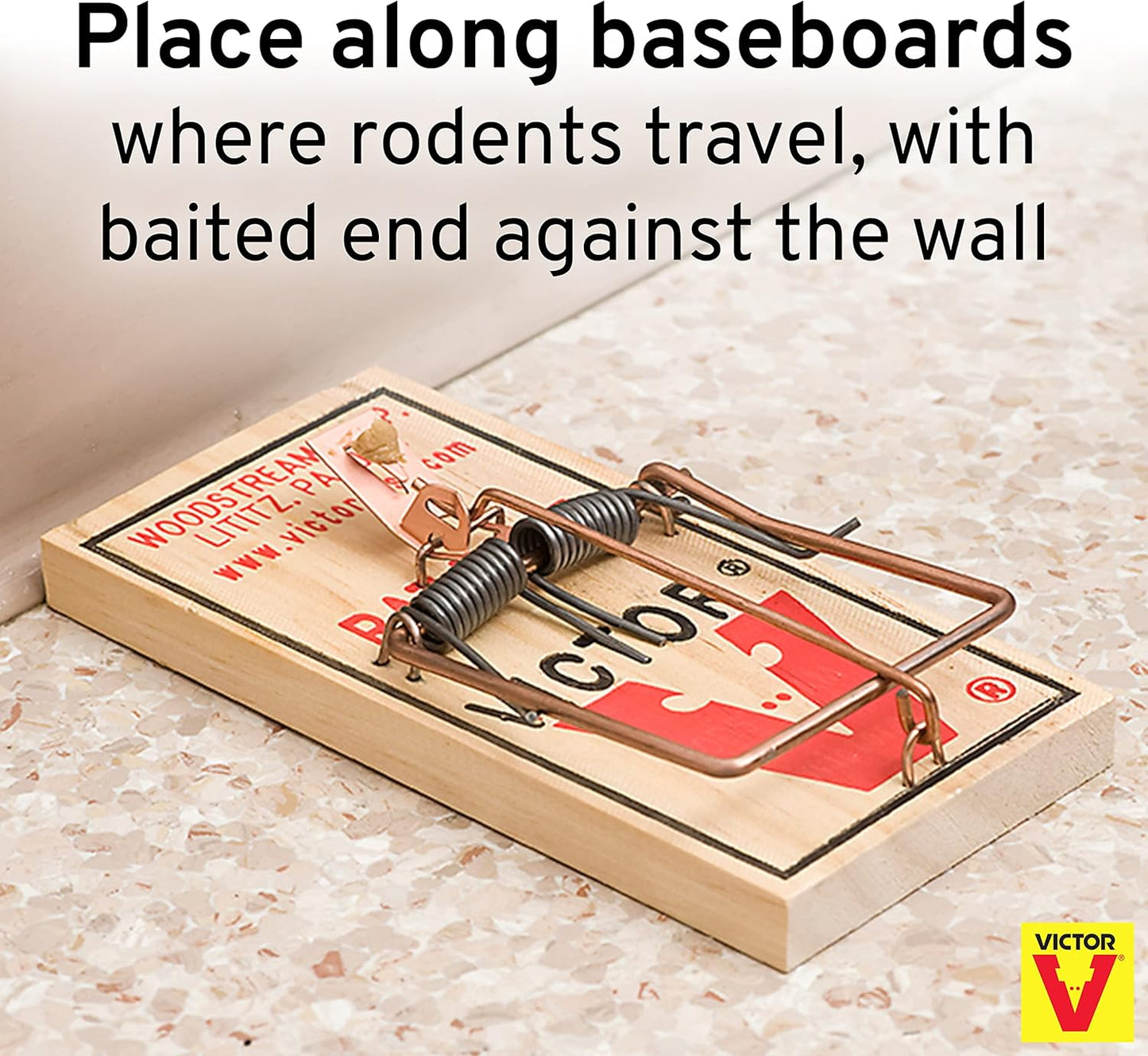 Victor M200 Metal Pedal Sustainably Sourced FSC Wood Humane Snap Rat Trap -12 Wooden Traps