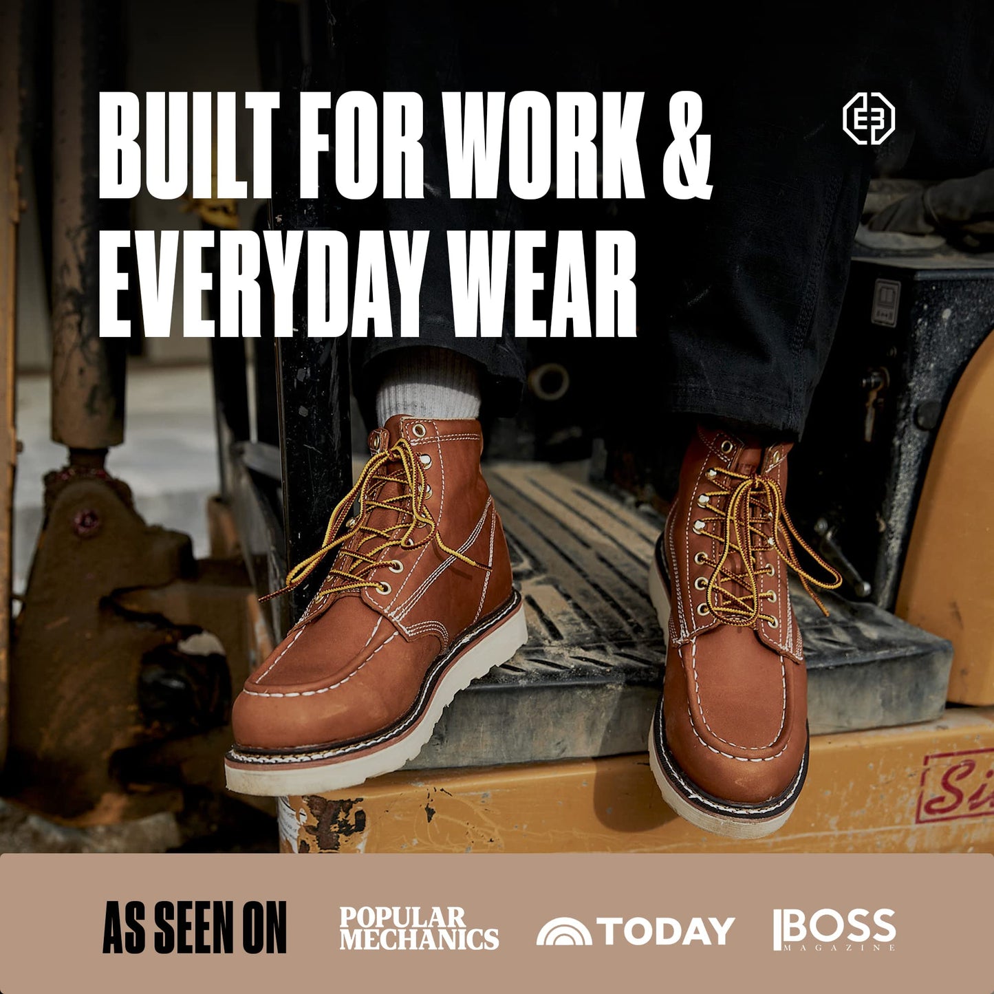 EverBoots Mens Work Boots for Men, Leather EverFit Lightweight Comfort Boot, Anti Slip & Shock Absorption, Soft Oil Grain, Goodyear Welt, Industrial Construction, Roofing, Electrician