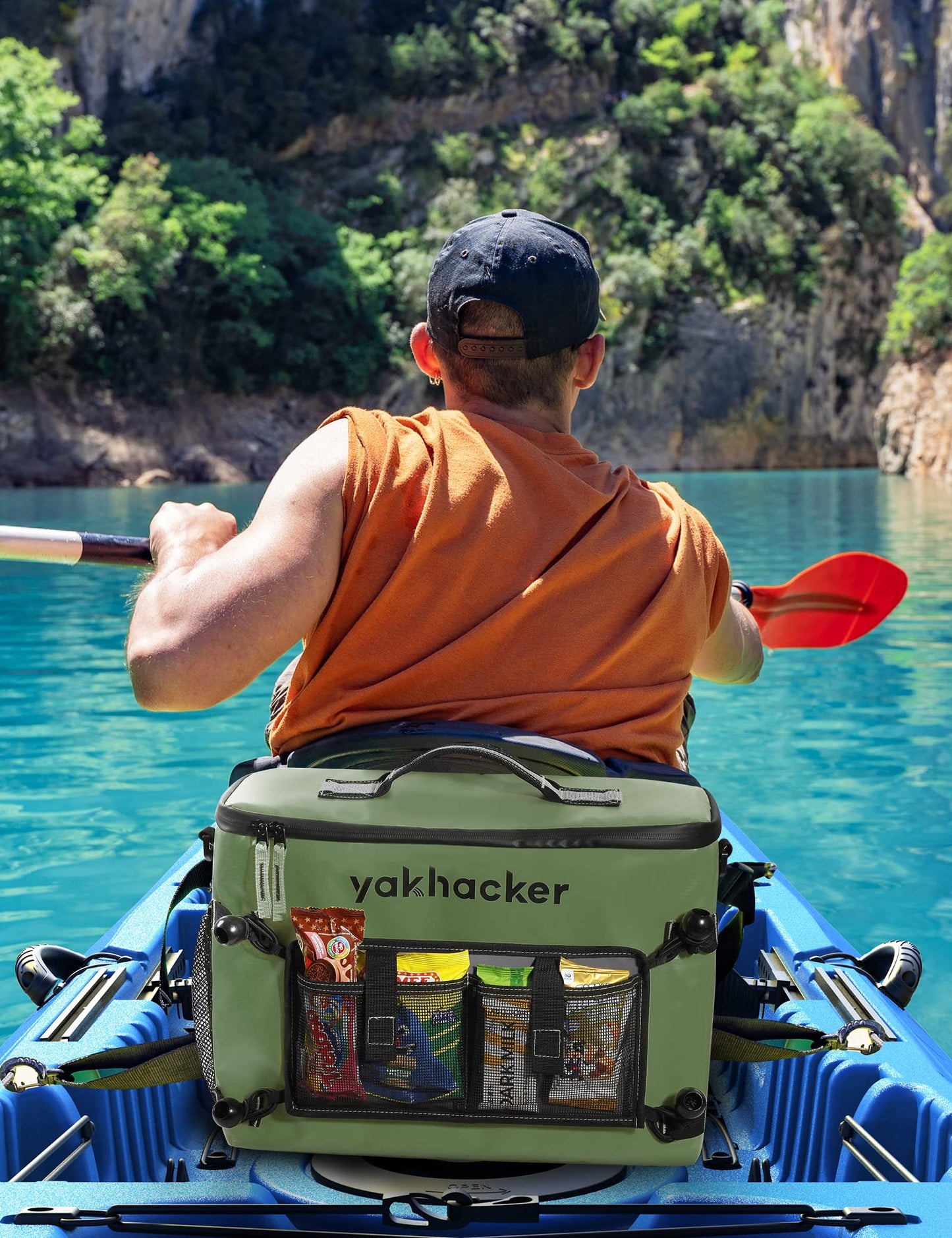 Kayak Cooler, Waterproof Seat Back Cooler for Kayaks with Lawn-Chair Style Seats, Kayak Accessories Cooler Bag, Portable Ice Chest Cooler for Kayaking, Travel, Lunch, Beaches &Trips