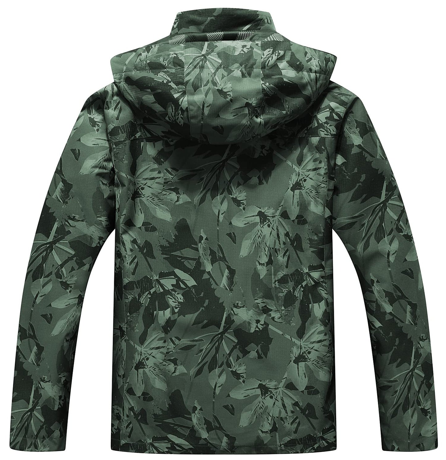 OTU Men's Lightweight Waterproof Hooded Rain Jacket Outdoor Raincoat Shell Jacket for Hiking Travel