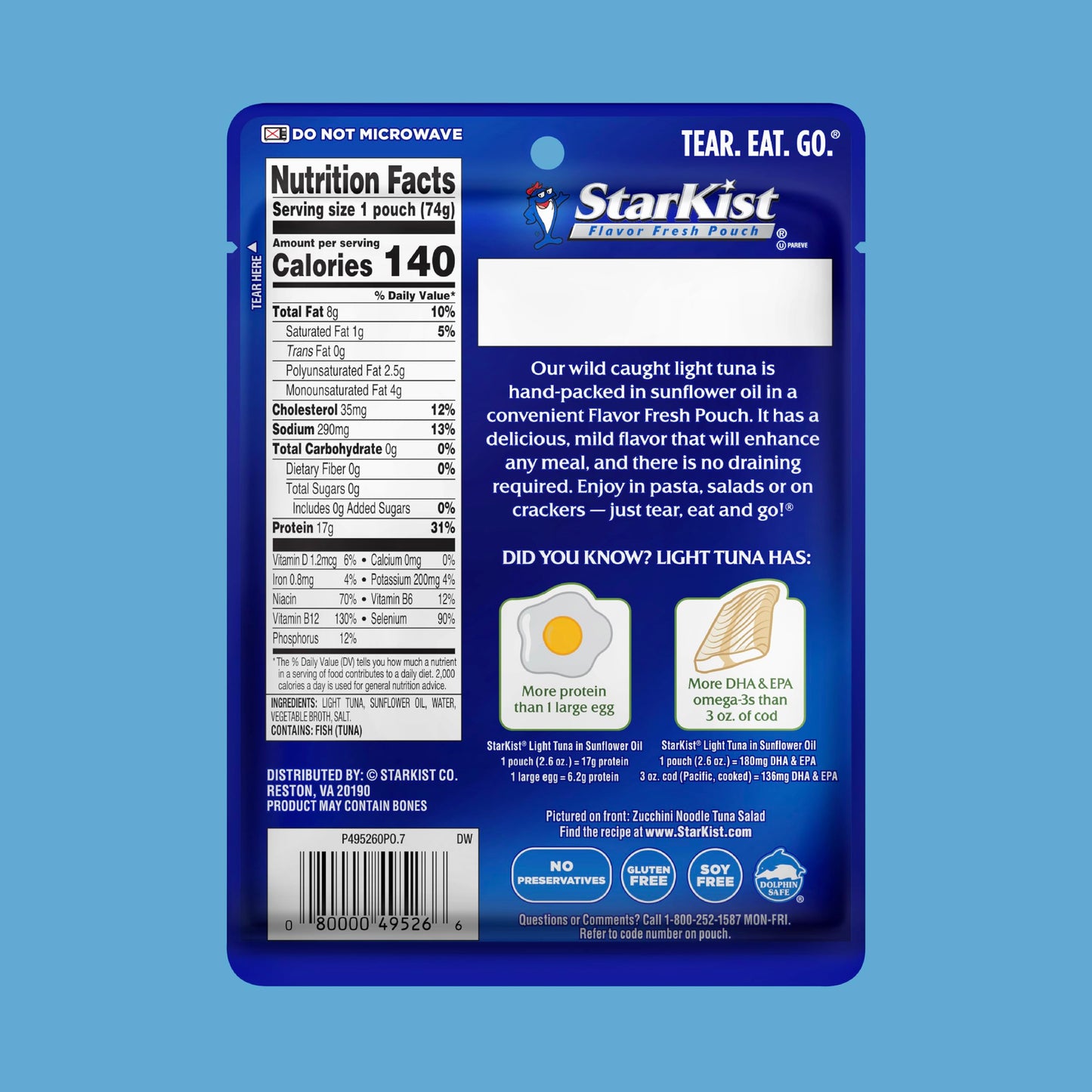 StarKist Chunk Light Tuna in Water, 2.6 Oz, Pack of 24
