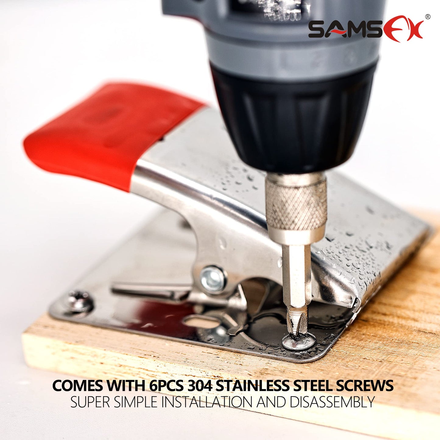 SAMSFX Fish Cleaning Board Tools Fillet Clamp w/Screws Deep-Jaw Fish Tail Clip Board for Scaling Table Bait (Fish Clamps with Black Grip)