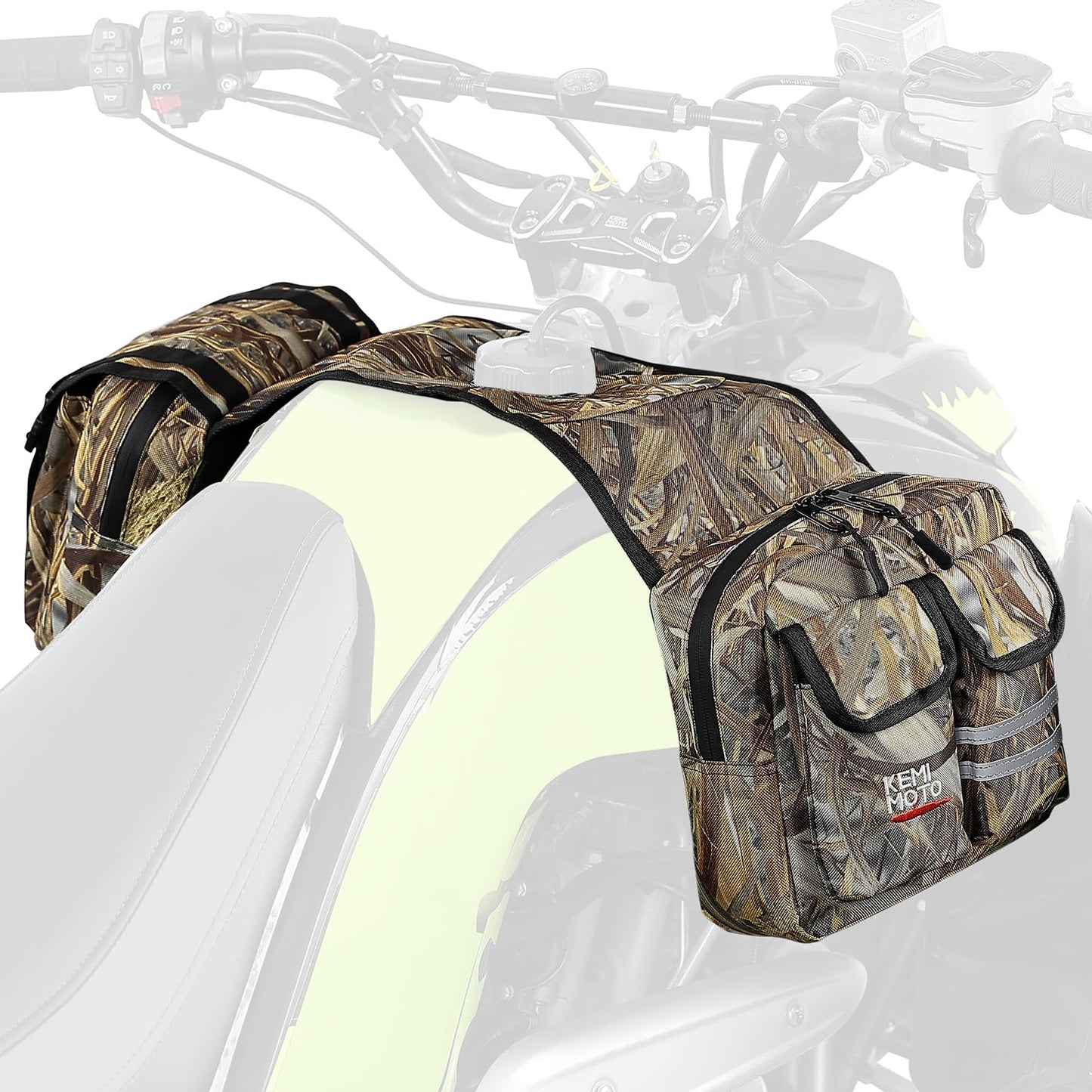 KEMIMOTO ATV Tank Bag Water-resistant Cooler All Terrain Vehicles Accessories Motorcycle Saddle Bag Compatible with Most ATVs and Snowmobiles Bicycles