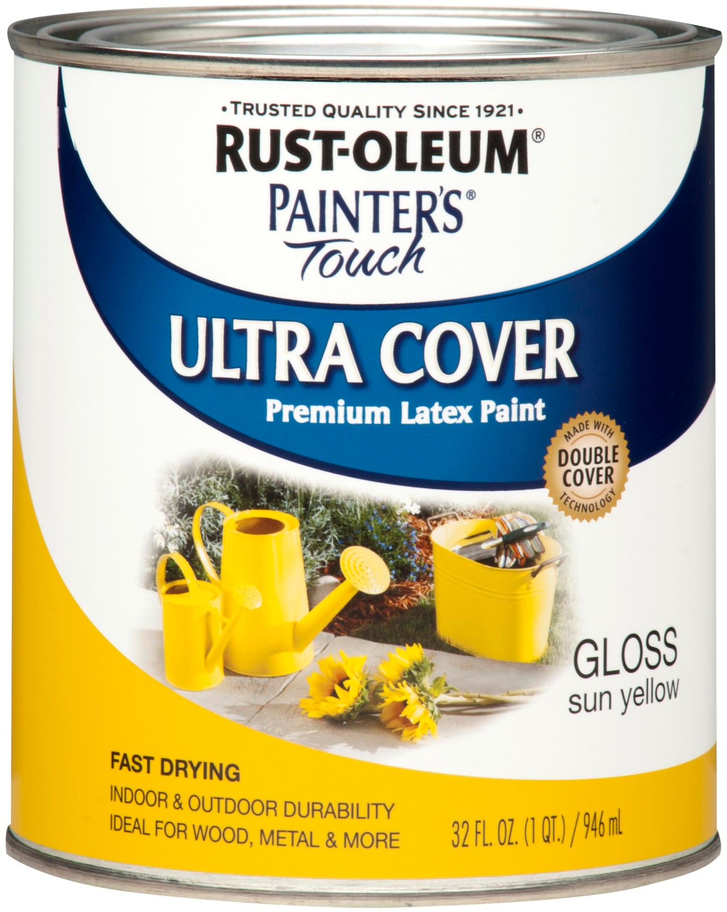 Rust-Oleum 1976502 Painter's Touch Latex Paint, Flat Black 32 Fl Oz, 1 Quarts, (Pack of 1)