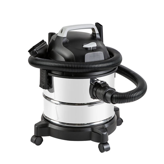 Amazon Basics Wet Dry Shop Vacuum Cleaner, 4 Gallon, 3 HP Stainless Steel, Grey/Black