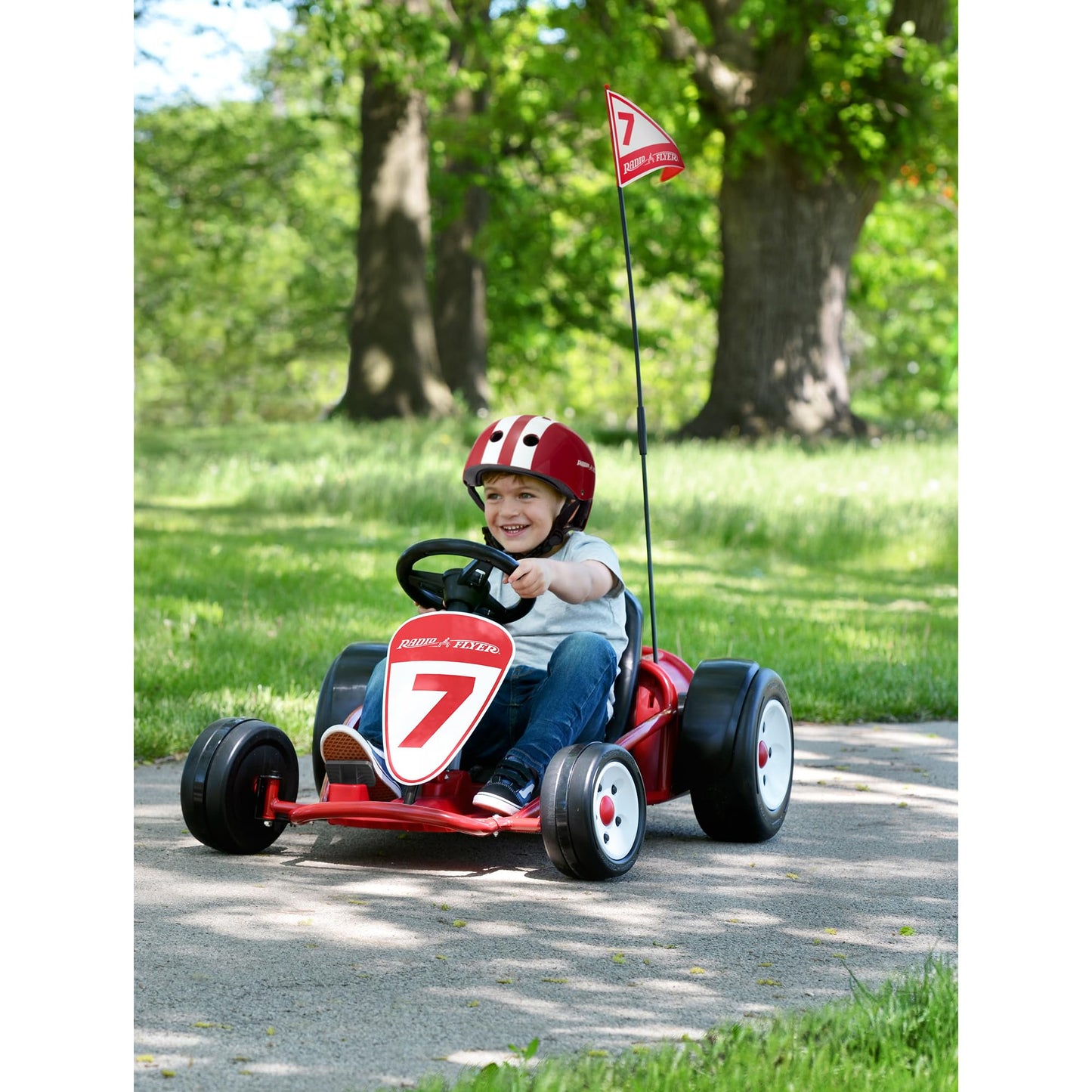 Radio Flyer Ultimate 24 Volt Electric Go-Kart for Kids Ages 3-8, 2-Seater, Red