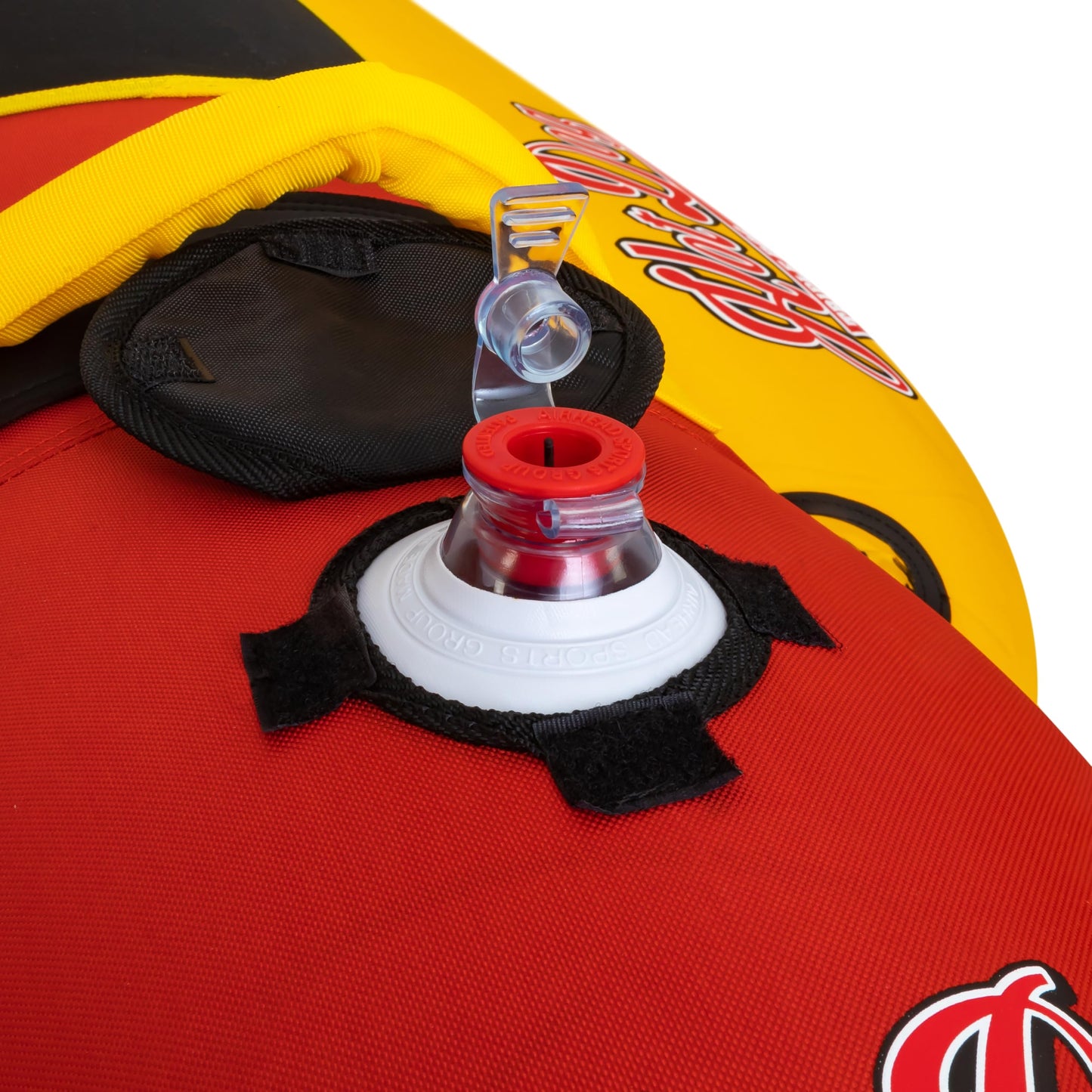 Airhead Hot Dog Towable, 1-3 Rider Tube for boating and Water Sports, Neoprene Seat Pads, Double-Stitched Full Nylon Cover, and Boston Valve for Convenient Inflating and Deflating