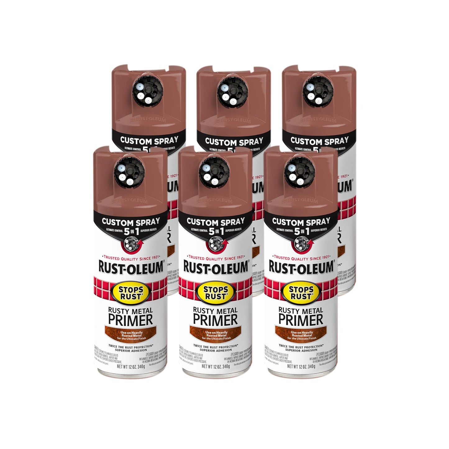Rust-Oleum 7769830 Stops Rust Rusty Metal primer Spray, 12 oz, Flat Brown
