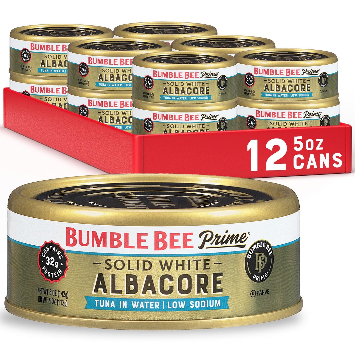 Bumble Bee Prime Atlantic Salmon, 5 oz Can - Premium Salmon - 24g Protein per Serving - Gluten Free & Kosher
