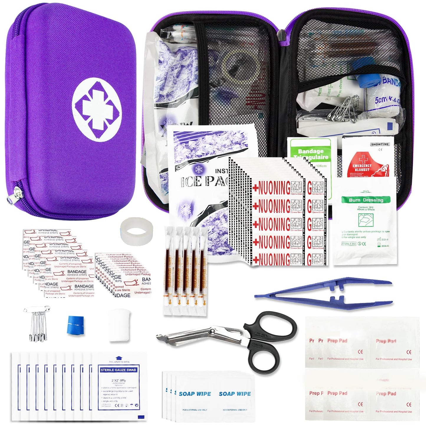 276PCS First Aid Kit Home Car Camping Hiking Emergency Supplies Small Compact Lovely Bag for School Outdoor, Basic Outdoor Essentials Survival Kit for Travel AMORNING