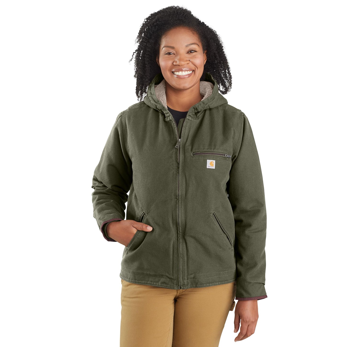 Carhartt Women's Loose Fit Washed Duck Sherpa Lined Jacket