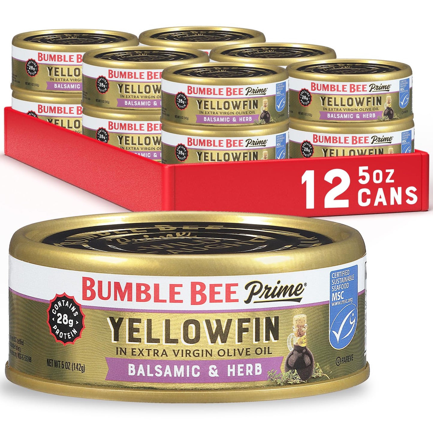 Bumble Bee Prime Atlantic Salmon, 5 oz Can - Premium Salmon - 24g Protein per Serving - Gluten Free & Kosher