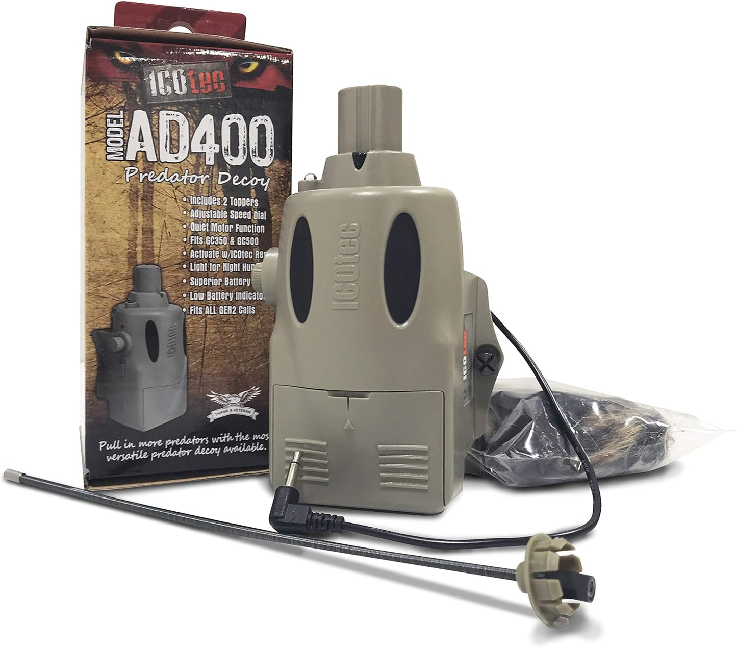 Icotec 350+ with AD400 Decoy Bundle - Built for Coyote, Fox, and Other Predator Hunting