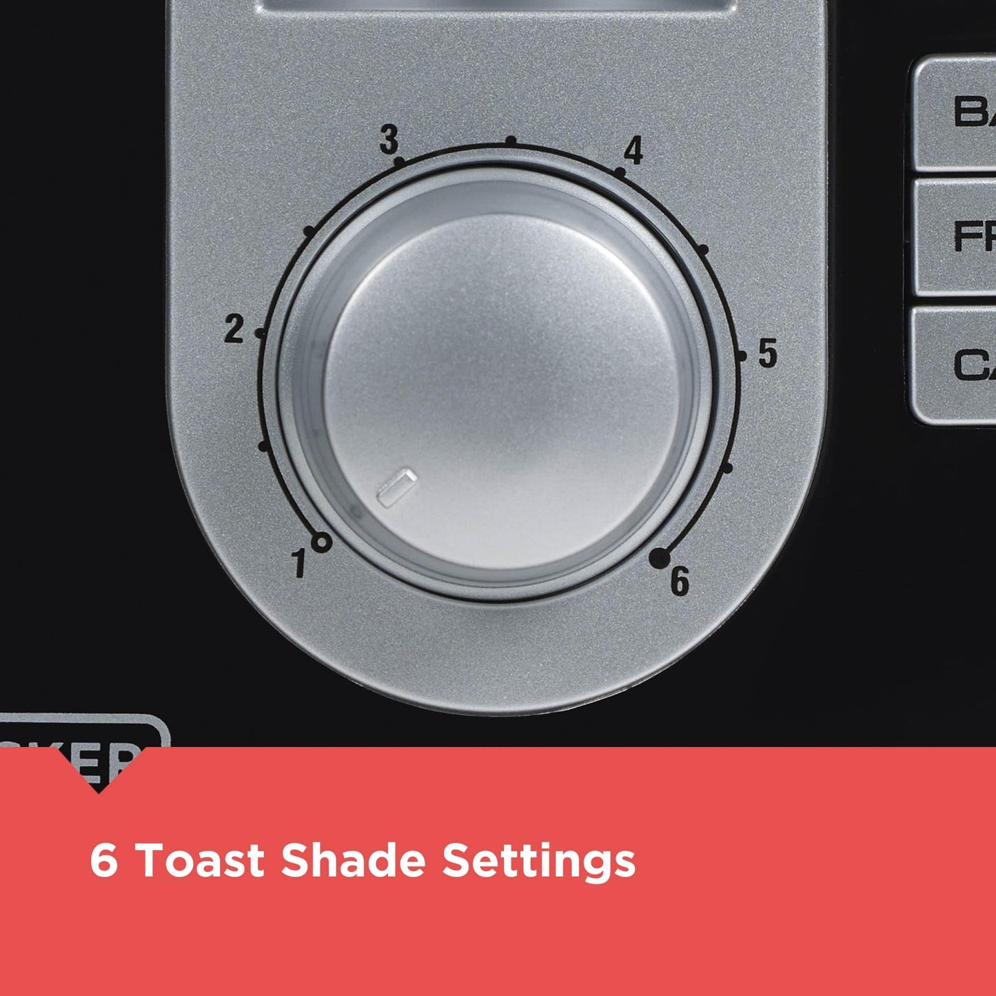 BLACK+DECKER 2-Slice Toaster, T2569B, Extra Wide Slots, 6 Shade Settings, 850 Watts, Crumb Tray, Cancel Button