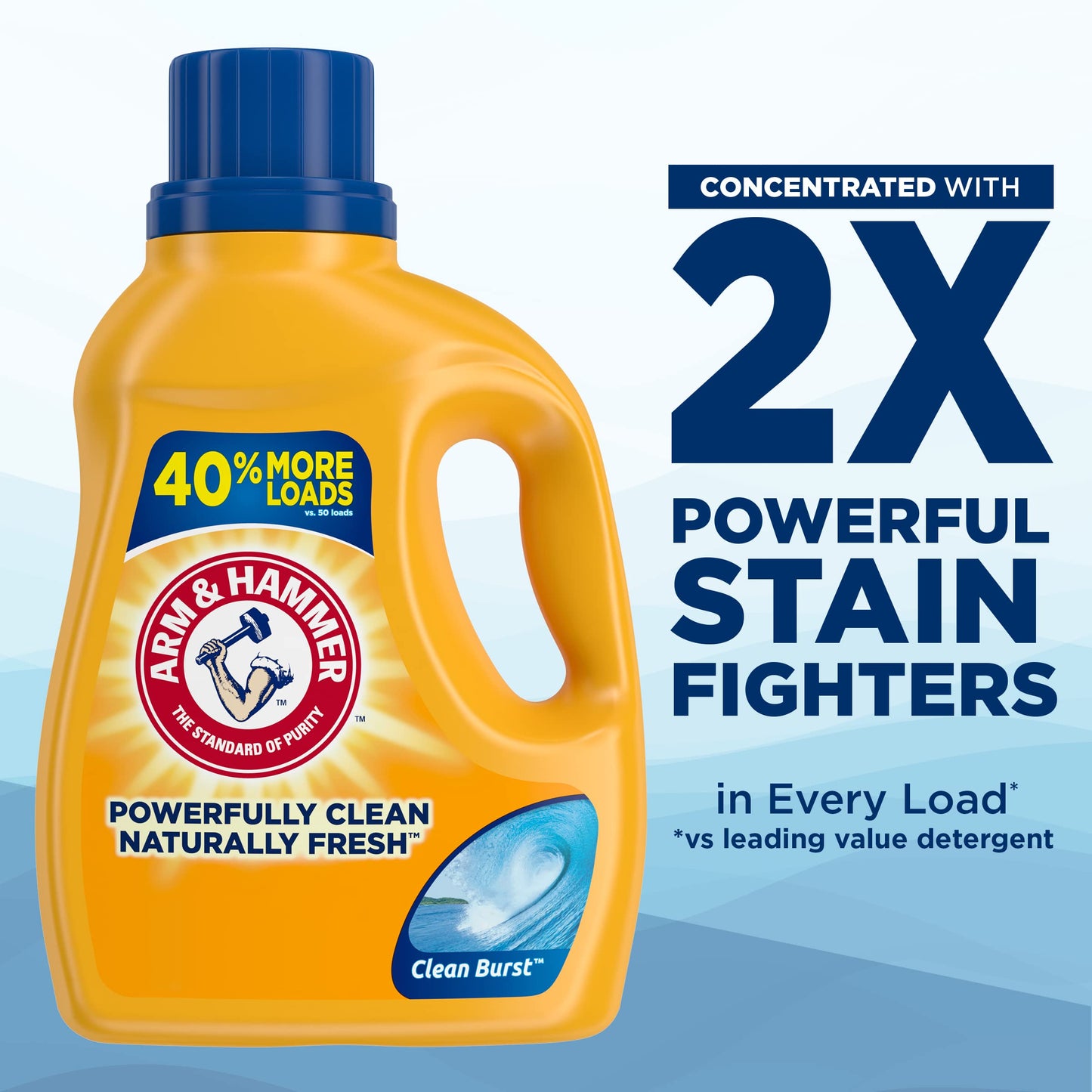 ARM & HAMMER Liquid Laundry Detergent, Clean Burst Fresh, 170 fl oz, 170 Loads