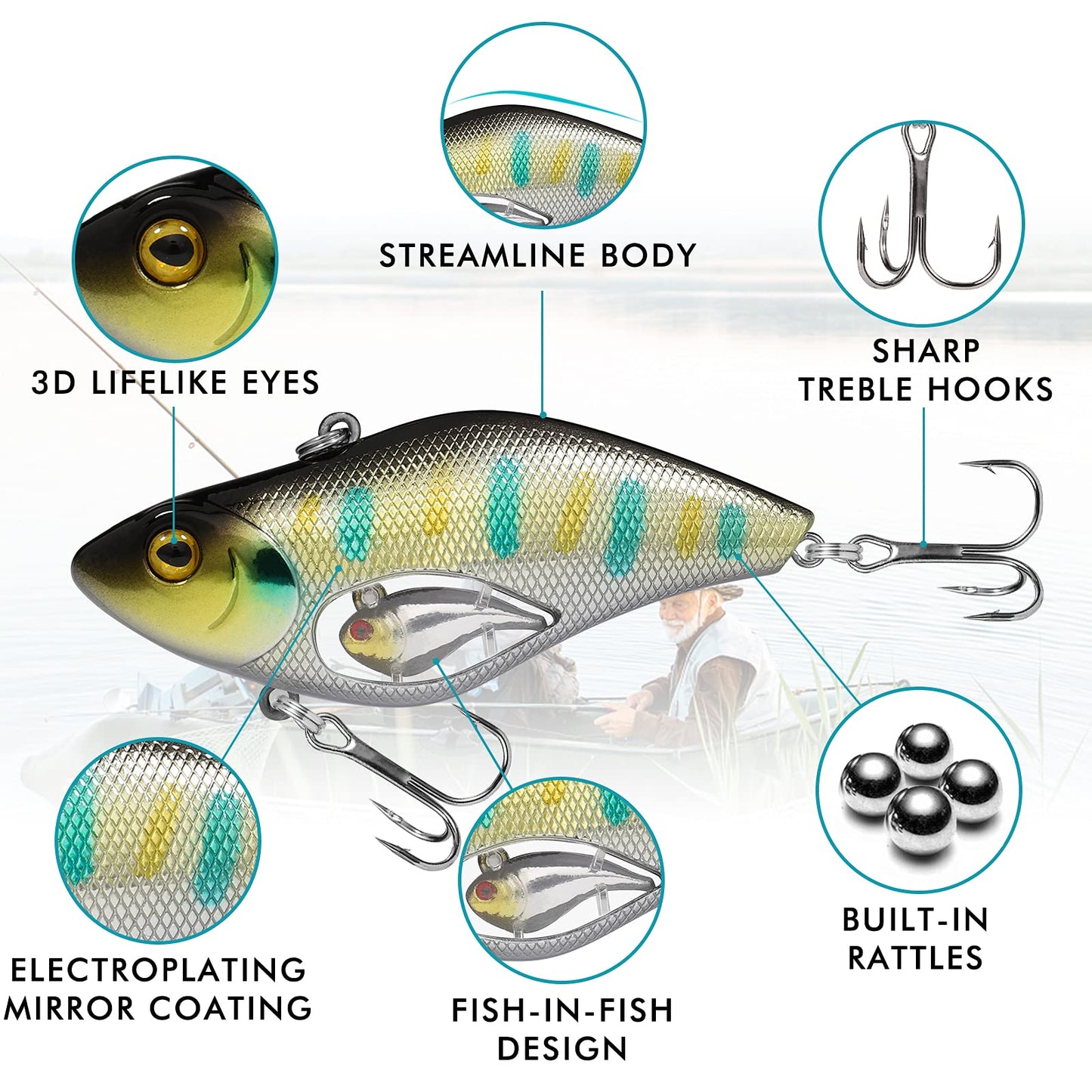 TRUSCEND Swimmax for Saltwater and Freshwater, Realistic Fishing Lures for Bass Trout Crappie Walleye Pike Bluegill Salmon, Swimbait for Bass Fishing, Amazing Fishing Gear Gifts for Family Fishing