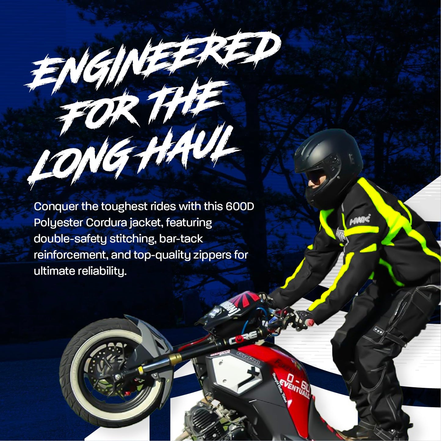 HWK Motorcycle Jacket Men's Riding Textile Racing Motorbike Hi-Vis Biker CE Armored Water Resistant Jackets