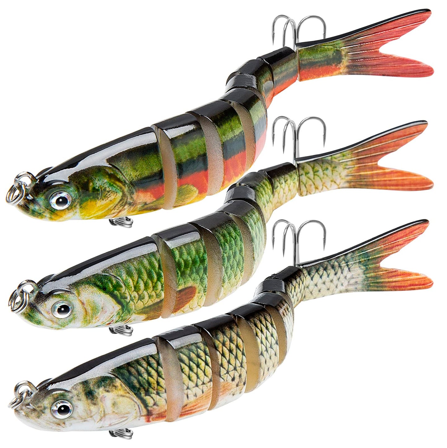 Bass Fishing Lure for Freshwater and Saltwater Lifelike Fishing Lures Multi Jointed Swimbait for Bass Trout Crappie Walleye Pike Fishing Gifts for Men