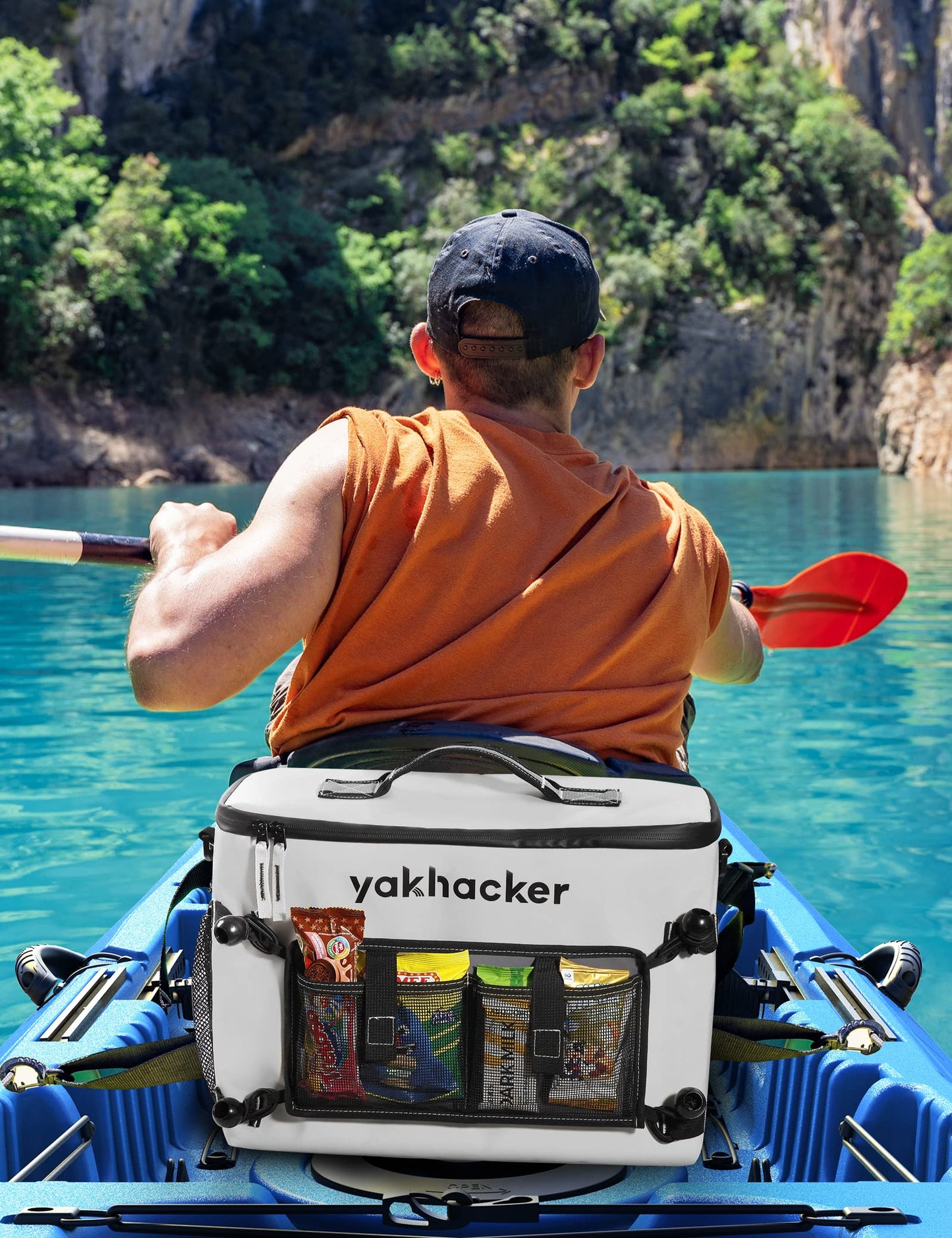Kayak Cooler, Waterproof Seat Back Cooler for Kayaks with Lawn-Chair Style Seats, Kayak Accessories Cooler Bag, Portable Ice Chest Cooler for Kayaking, Travel, Lunch, Beaches &Trips