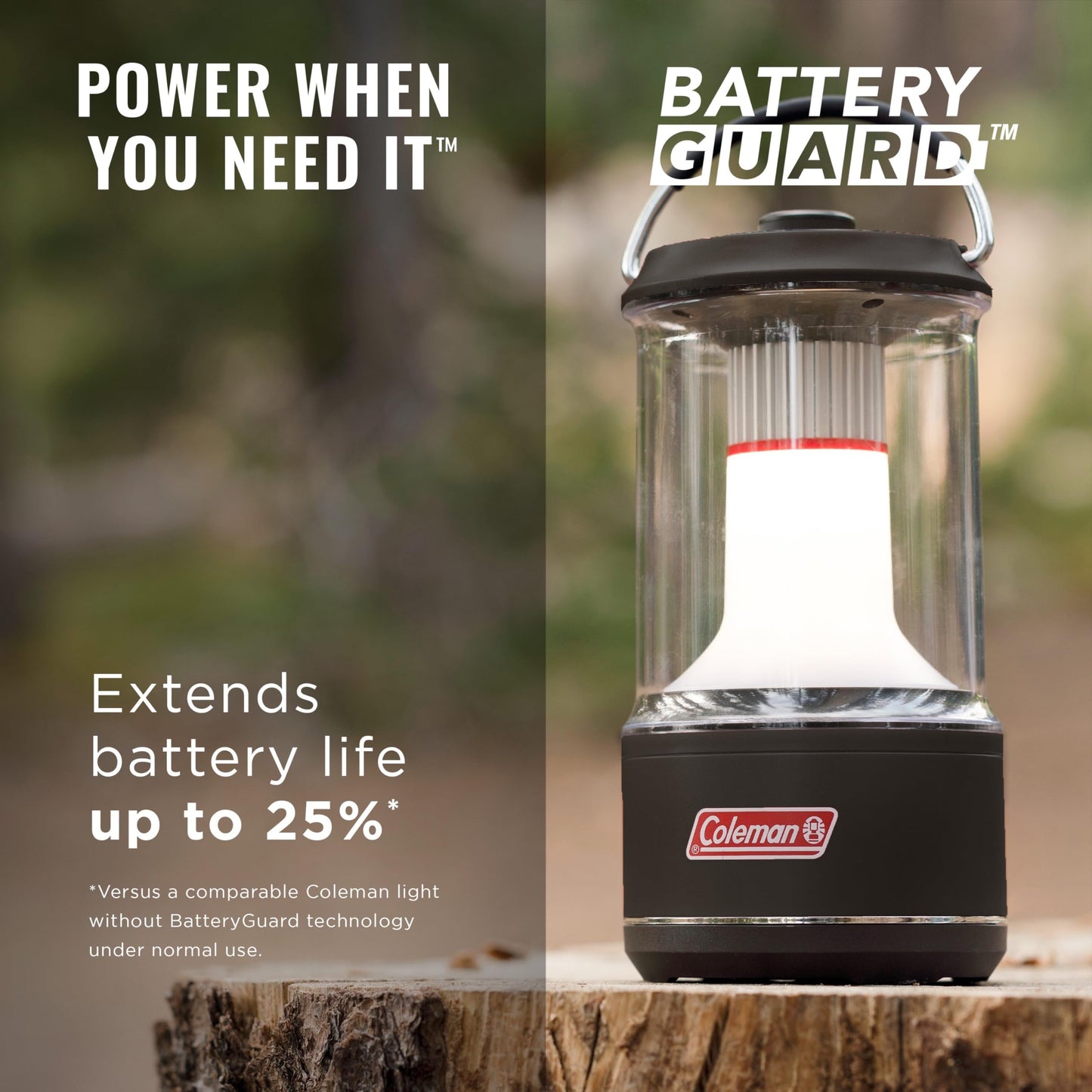 Coleman BatteryGuard LED Lantern Shines up to 1000L, Water-Resistant, Batteries Last up to 25% Longer Than Other Lanterns