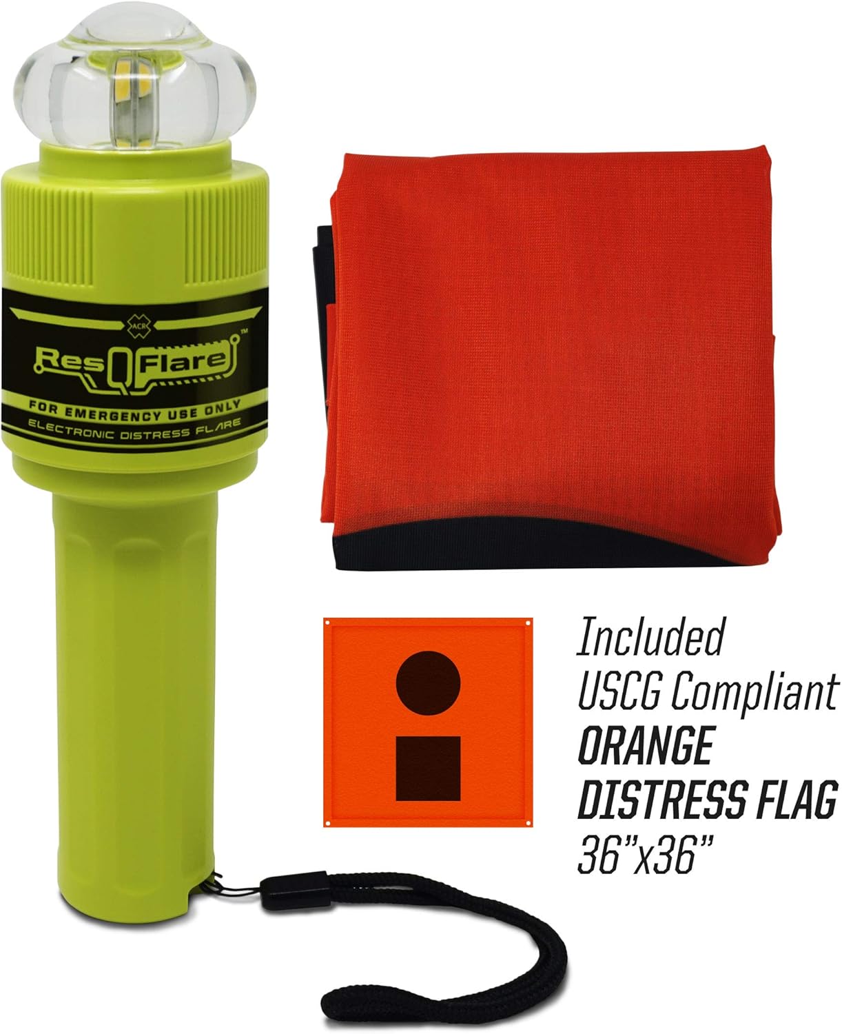 ACR ResQFlare E-Flare Safety Kit - Marine Electronic Boat Flare Meets USCG Daytime and Nighttime Coast Guard Boating Requirements, Emergency Flare for Boating, Marine Safety, Boat Survival