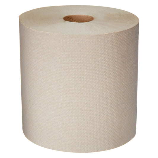 Amazon Commercial 1-Ply Kraft 7.9' Hard Roll Paper Towels (SOFI-011) Bulk for Business |Made from 100% Recyclable Material |Compatible with Universal Dispensers|800 feet per Roll (6 Rolls)