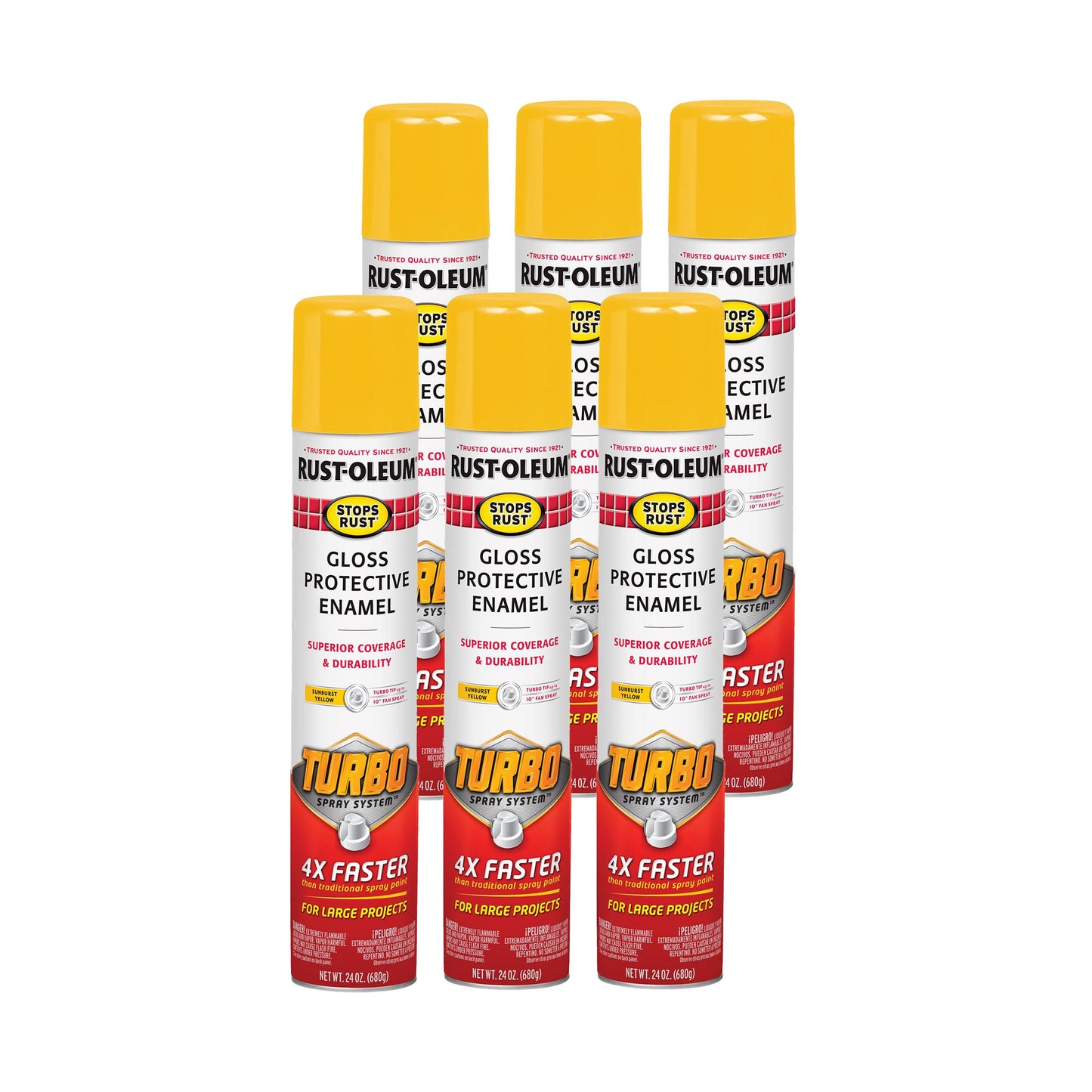 Rust-Oleum 376298 Stops Rust Turbo Spray System Spray Paint, 24 oz, Flat Black