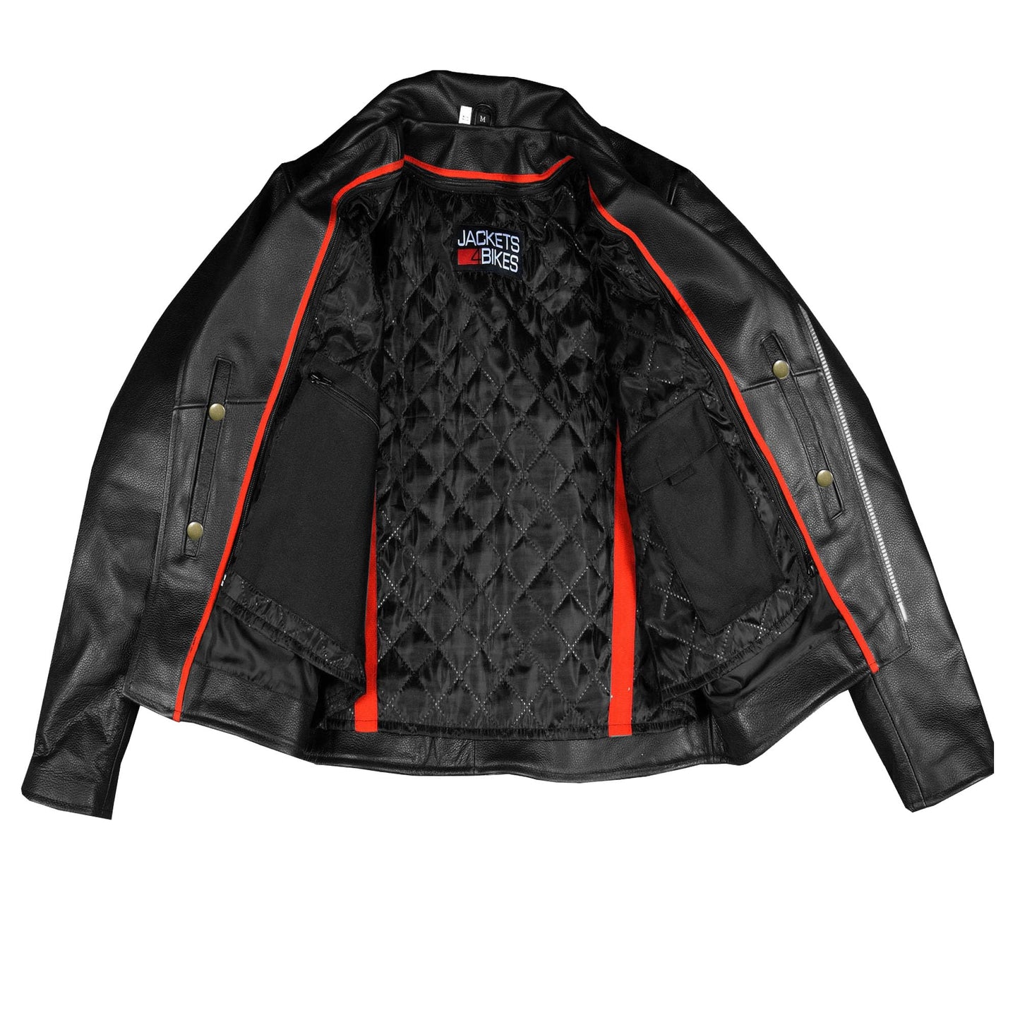 ICONIC Motorcycle Jacket for Men, Premium Buffalo Leather, Insulated Liner, Classic Side Laces, Cruiser Biker Black L