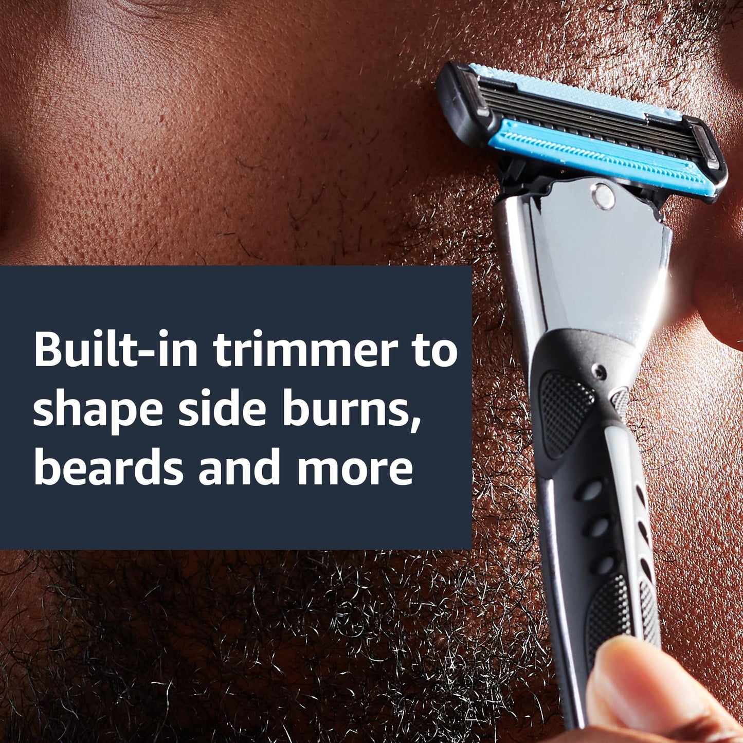 Amazon Basics 5-Blade MotionSphere Men's Razor with Dual Lubrication and Precision Trimmer, 17 Piece Set, 1 Handle & 16 Cartridges, Black