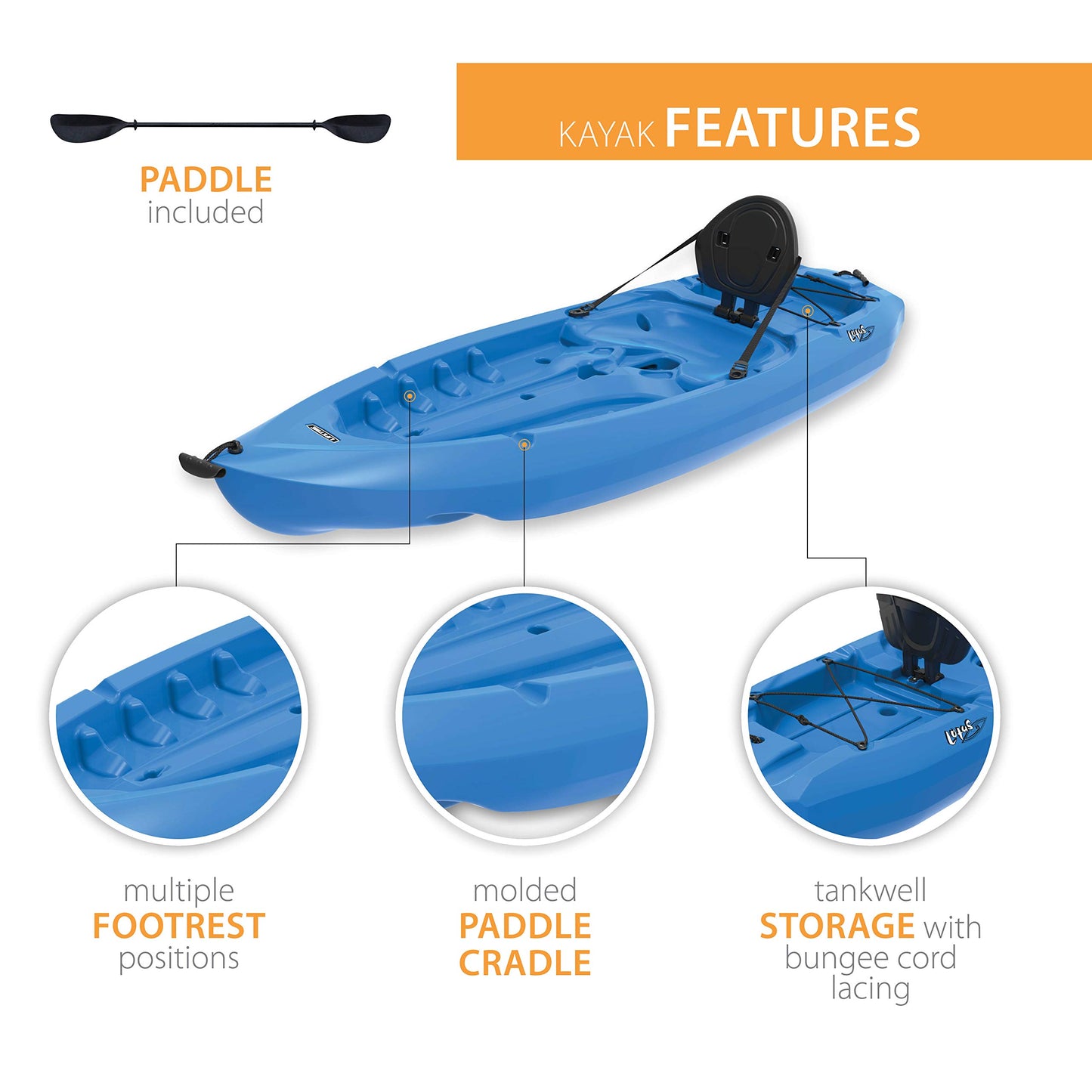 Lifetime Lotus Sit-On-Top Kayak with Paddle