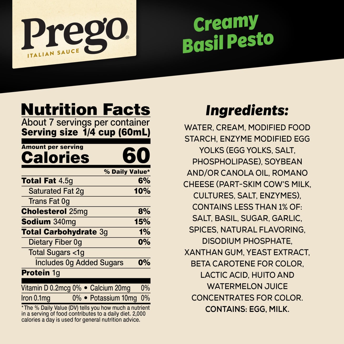 Prego Creamy Roasted Garlic Pesto Pasta Sauce, 14.5 oz Jar