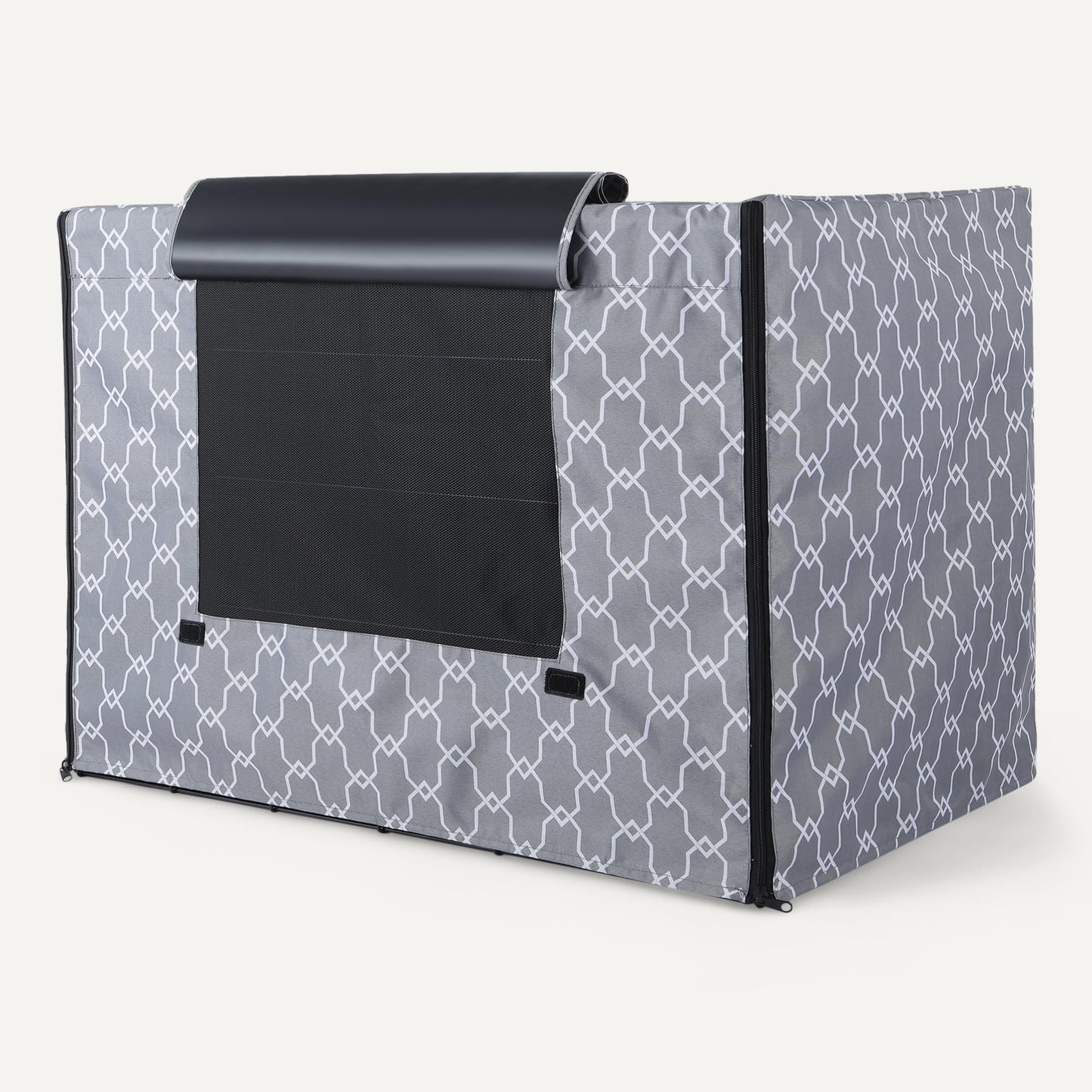 Amazon Basics Dog Cage Cover for 48-inch Wire Crates, Heavy-Duty with Zippered Panels, Recycled Polyester