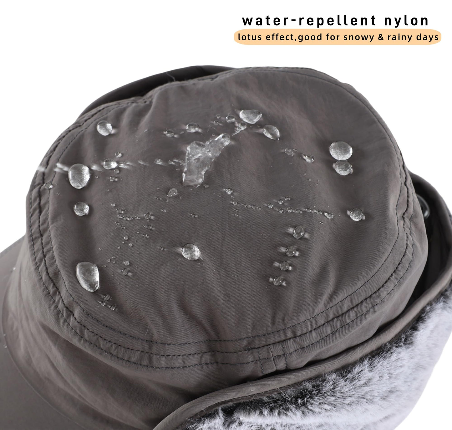 Connectyle Men's Winter Hat with Visor Warm Earflaps Hat Fully Lined Faux Fur Baseball Cap Trapper Hunting Hats