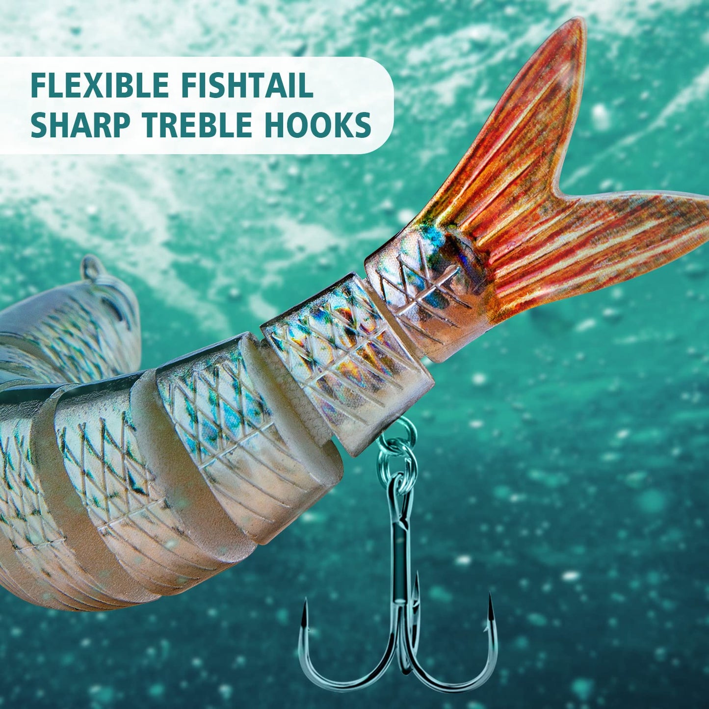 Bass Fishing Lure for Freshwater and Saltwater Lifelike Fishing Lures Multi Jointed Swimbait for Bass Trout Crappie Walleye Pike Fishing Gifts for Men