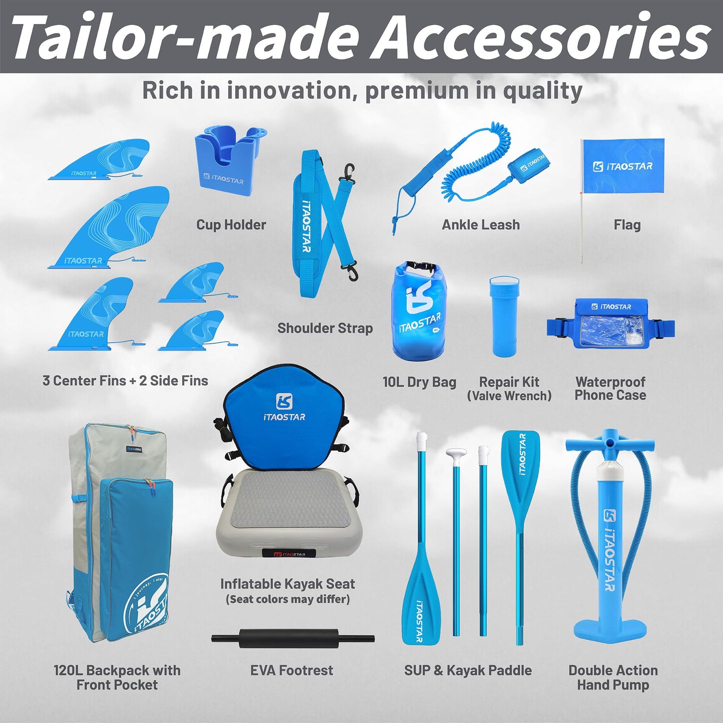 iTAOSTAR D03AP 35" Extra Wide Paddle Board for Better Balance, Inflatable Stand Up Paddle Board with Kayak Seat, Inflatable Paddle Boards for Adults of All Skill Levels with Premium SUP Accessories