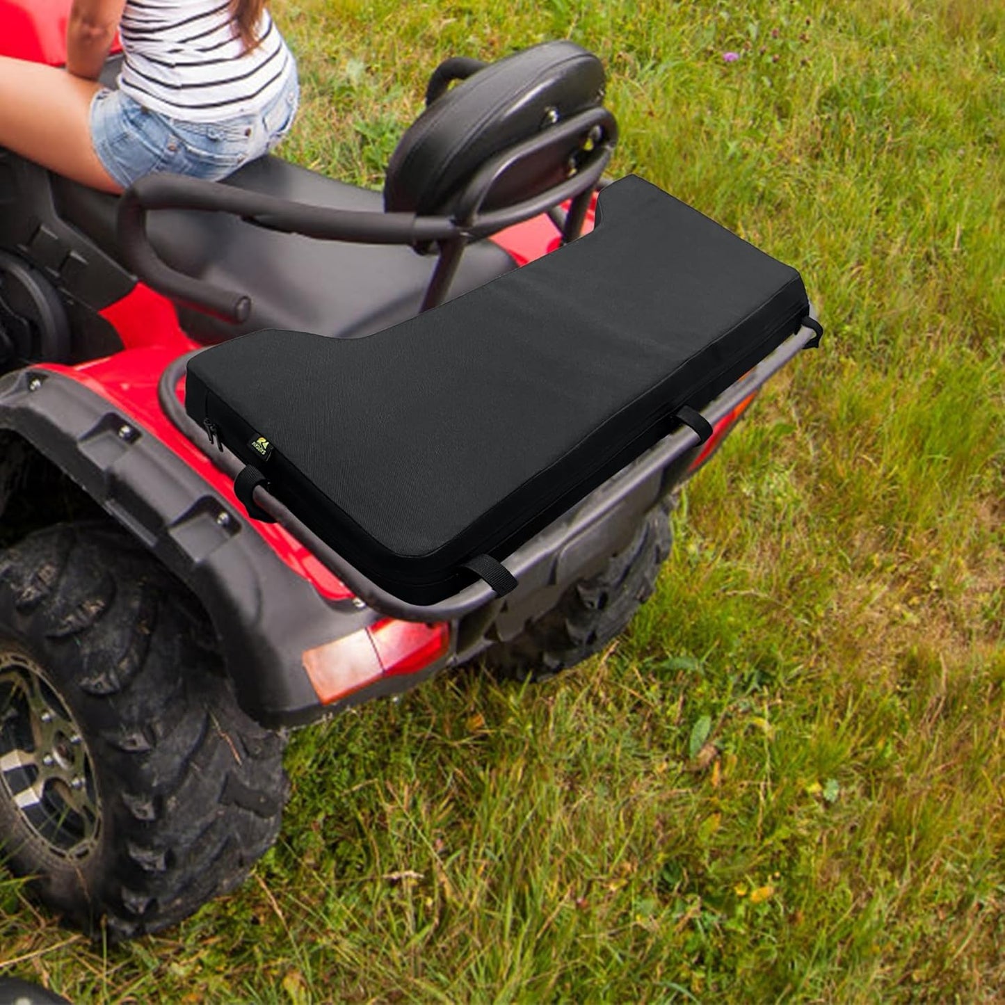 MYDAYS Universal ATV Rack Pad, Breathable Shock Absorption Water-Resistant ATV Seat Cushion for Four Wheeler Polaris Sportsman Kawasaki Arctic Cat