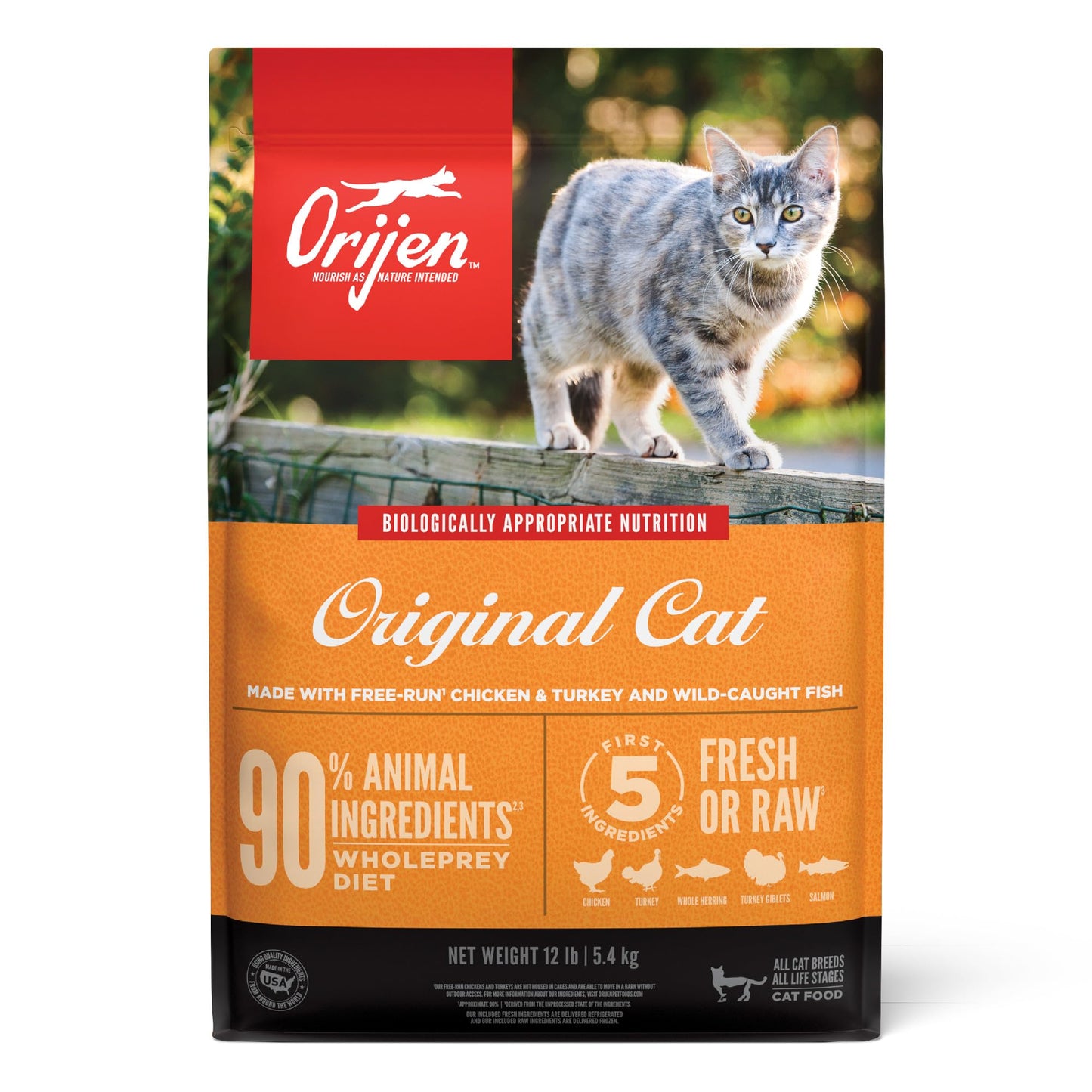 ORIJEN Grain Free High Protein Premium Dry Cat Food Original Recipe, 4lb Bag