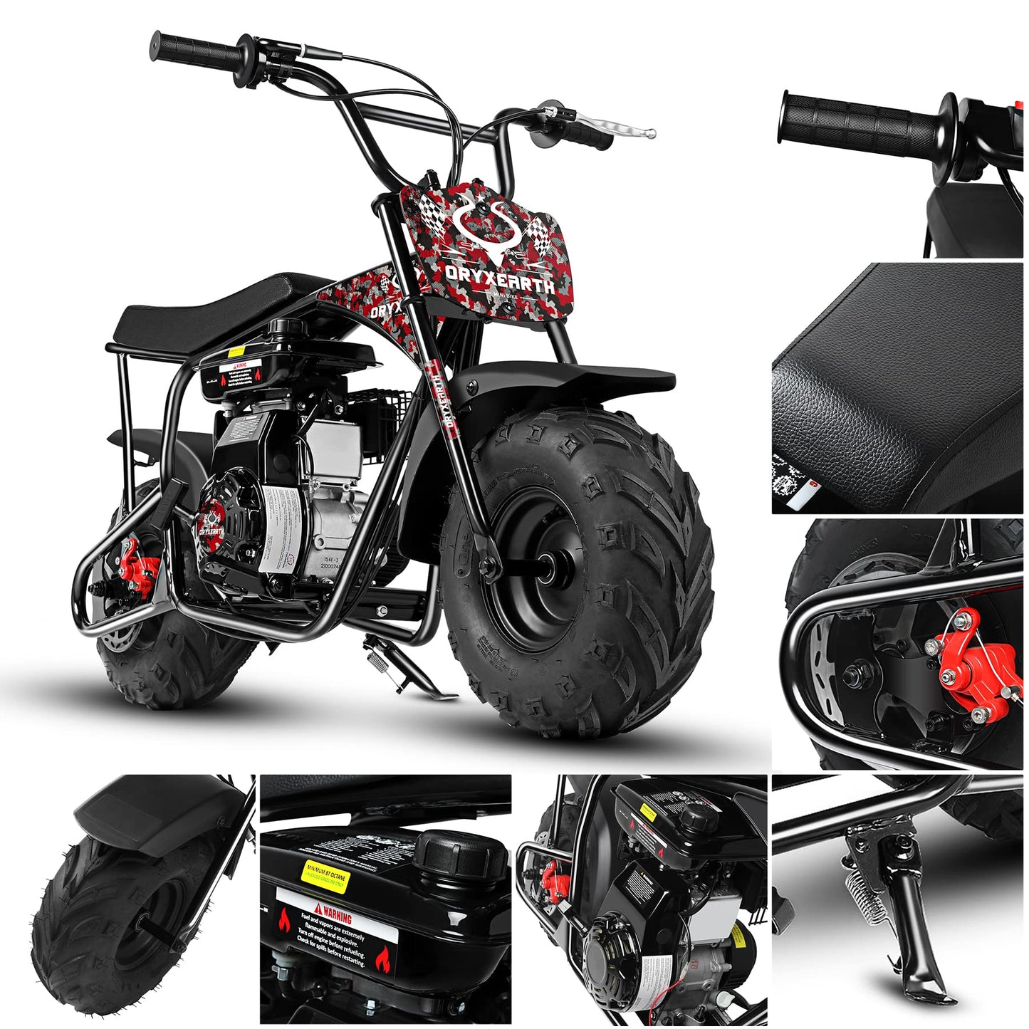 Oryxearth Mini Dirt Bike for Kids, Gas Powered Off Road Pit with Automatic Transmission and Pull Start Kids