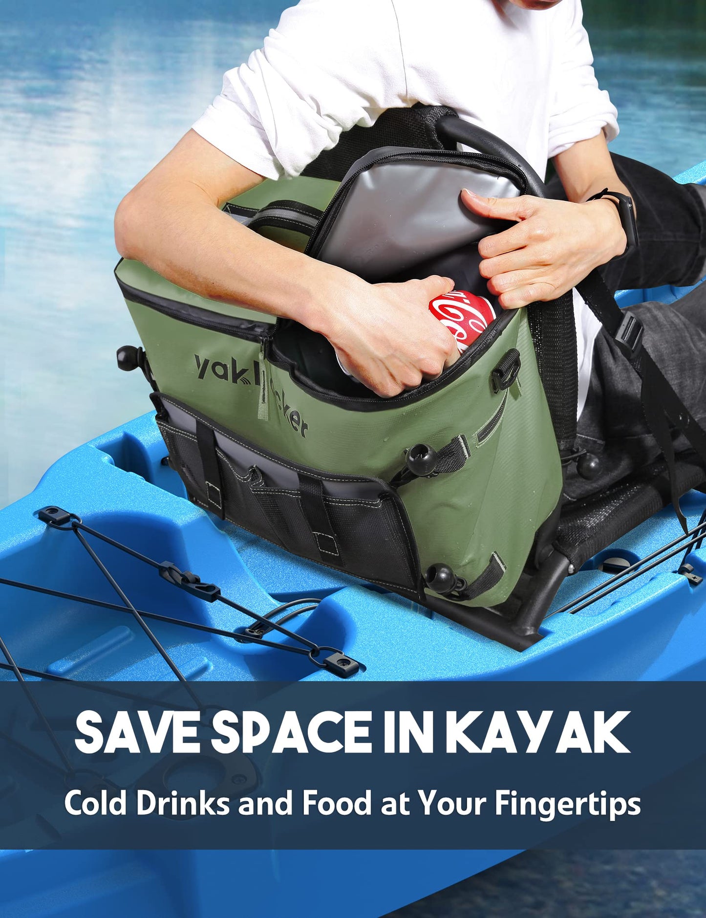 Kayak Cooler, Waterproof Seat Back Cooler for Kayaks with Lawn-Chair Style Seats, Kayak Accessories Cooler Bag, Portable Ice Chest Cooler for Kayaking, Travel, Lunch, Beaches &Trips