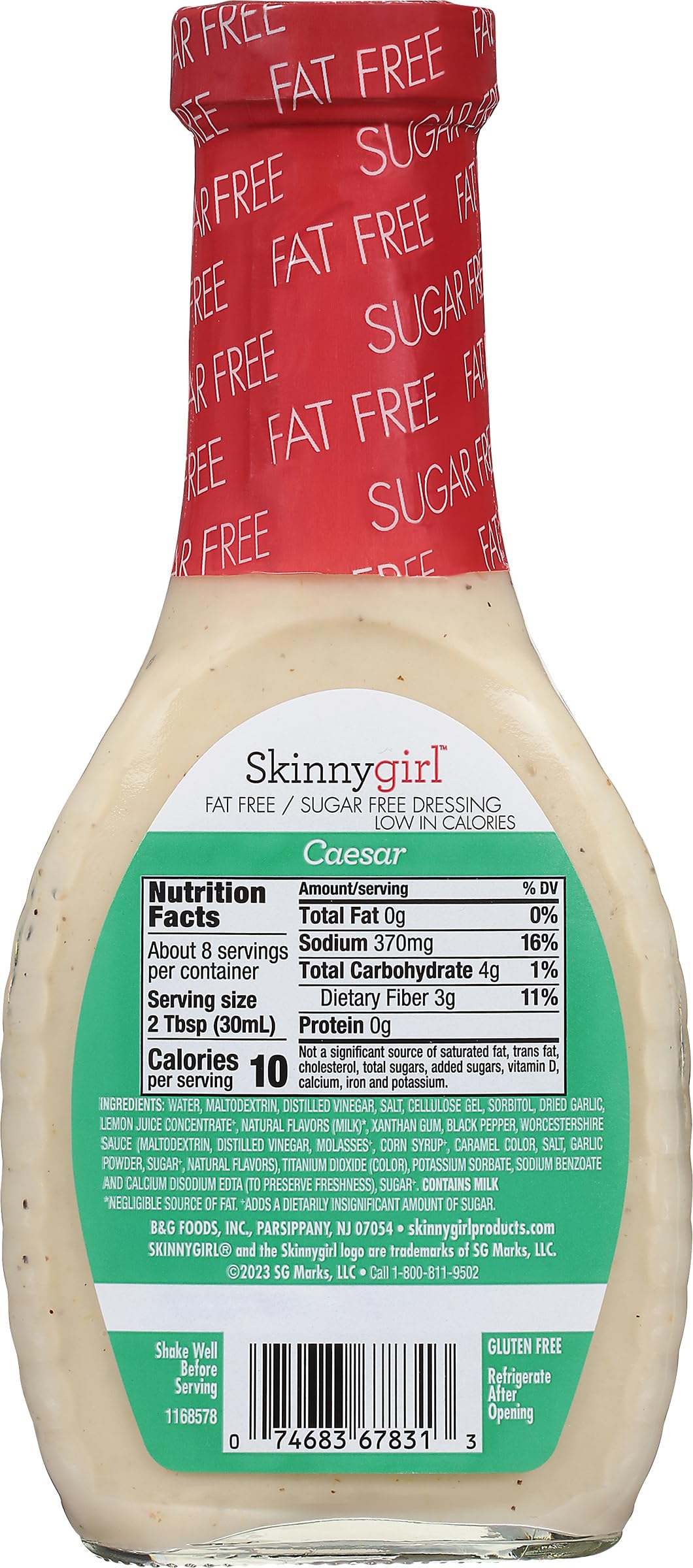 Skinnygirl Fat-Free Salad Dressing, Sugar-Free Buttermilk Ranch, 8 Ounce