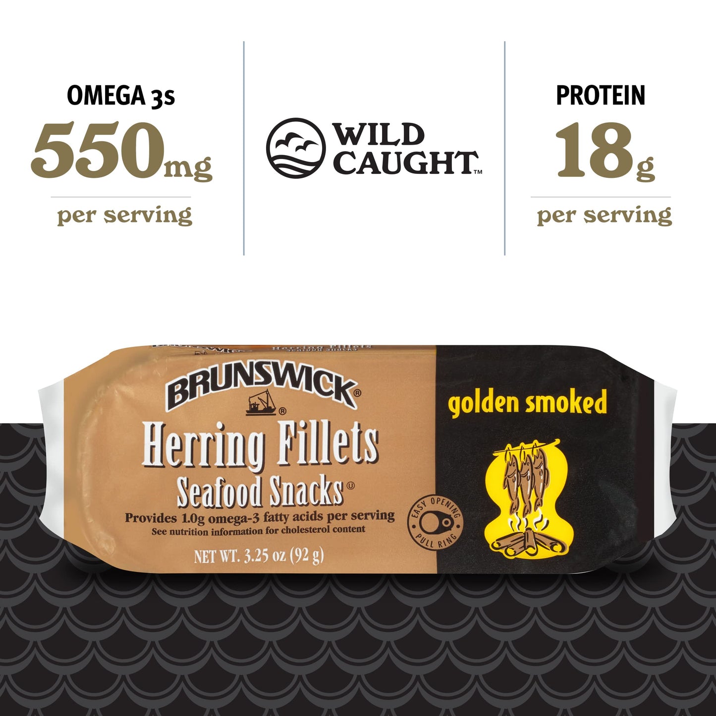 Brunswick Boneless Kipper Style Herring Fillets, 3.53 oz Can (Pack of 12) - 18g Protein per Serving - Gluten Free, Keto Friendly - Great for Pasta & Seafood Recipes