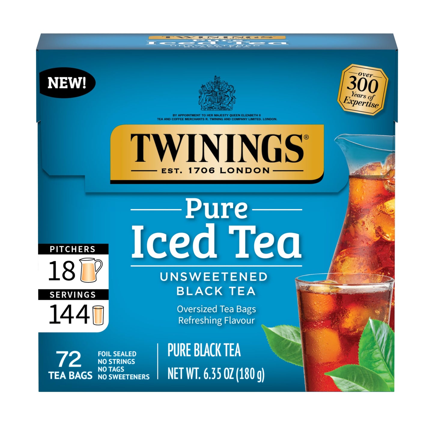 Twinings English Breakfast Black Tea Individually Wrapped Bags, 100 Count (Pack of 1), Smooth, Flavourful, and Robust, Caffeinated, Enjoy Hot or Iced, 100 Teabags