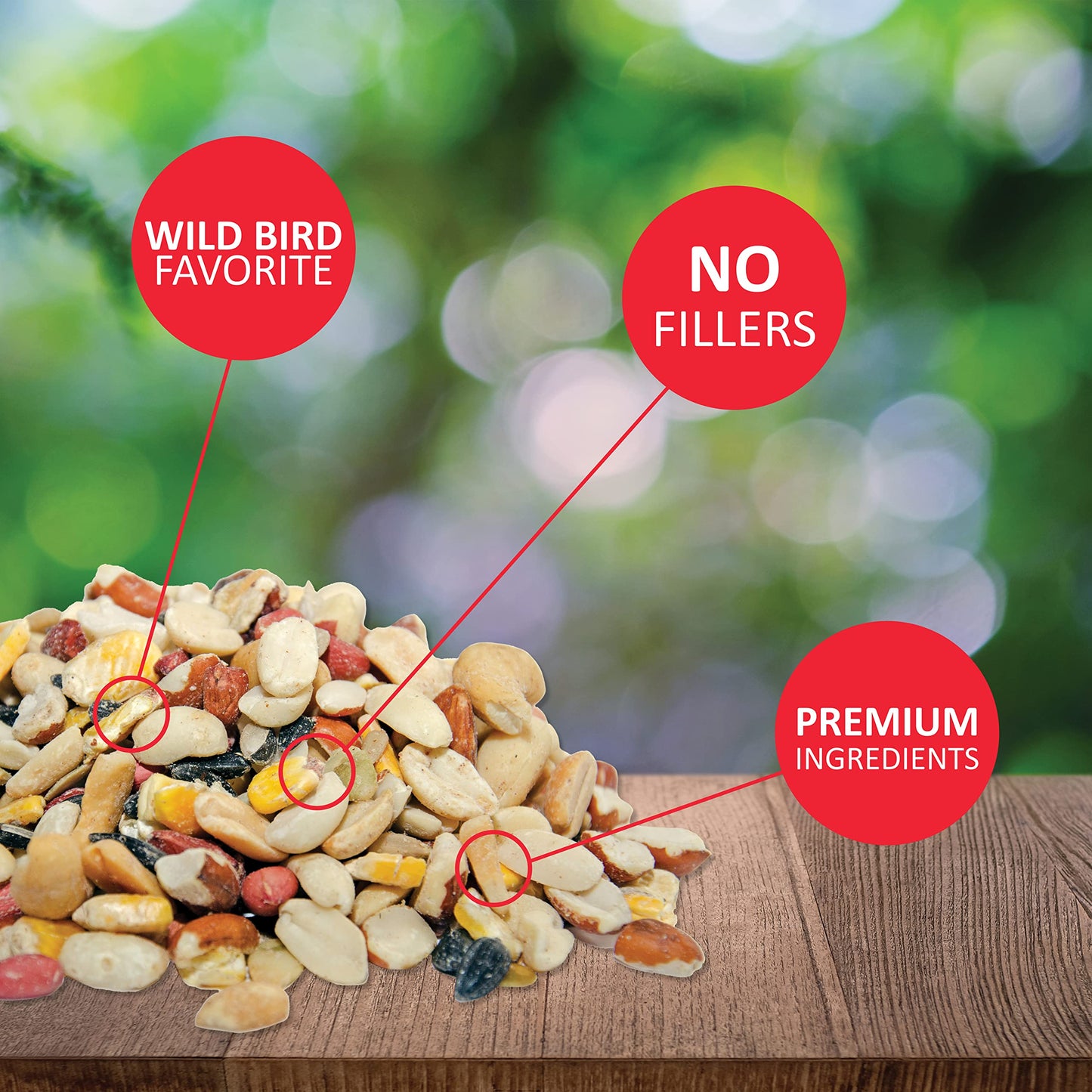 Lyric Fruit and Nut Wild Bird Seed - High Energy Wild Bird Food Mix - Attracts Woodpeckers, Chickadees & Other Songbirds - 20 lb bag