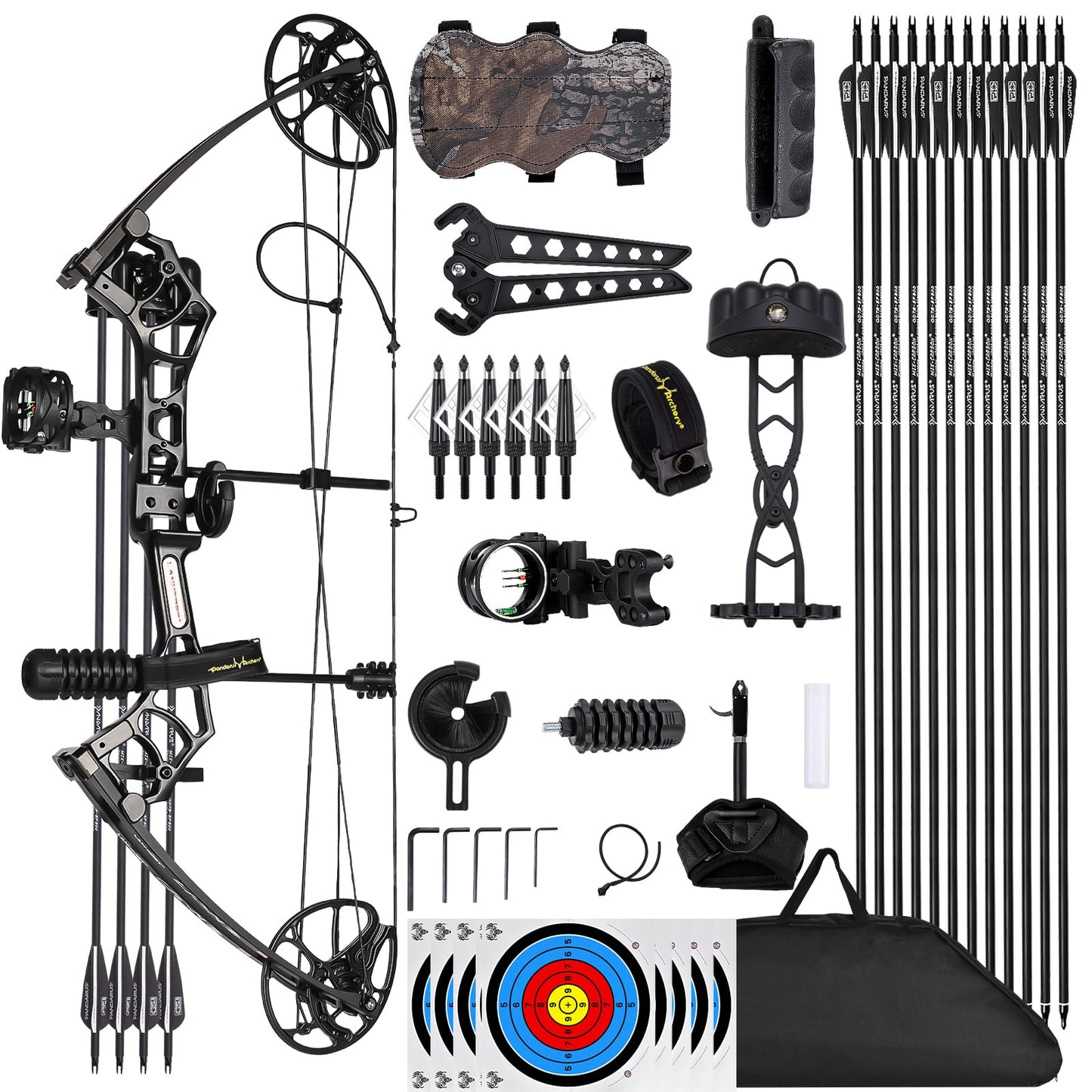Bear Archery Cruzer G2 Right Hand Compound Bow - 0-70 lbs Draw Weight, 25"-31" Draw Length, Up to 320 fps, Hunting Bow Set