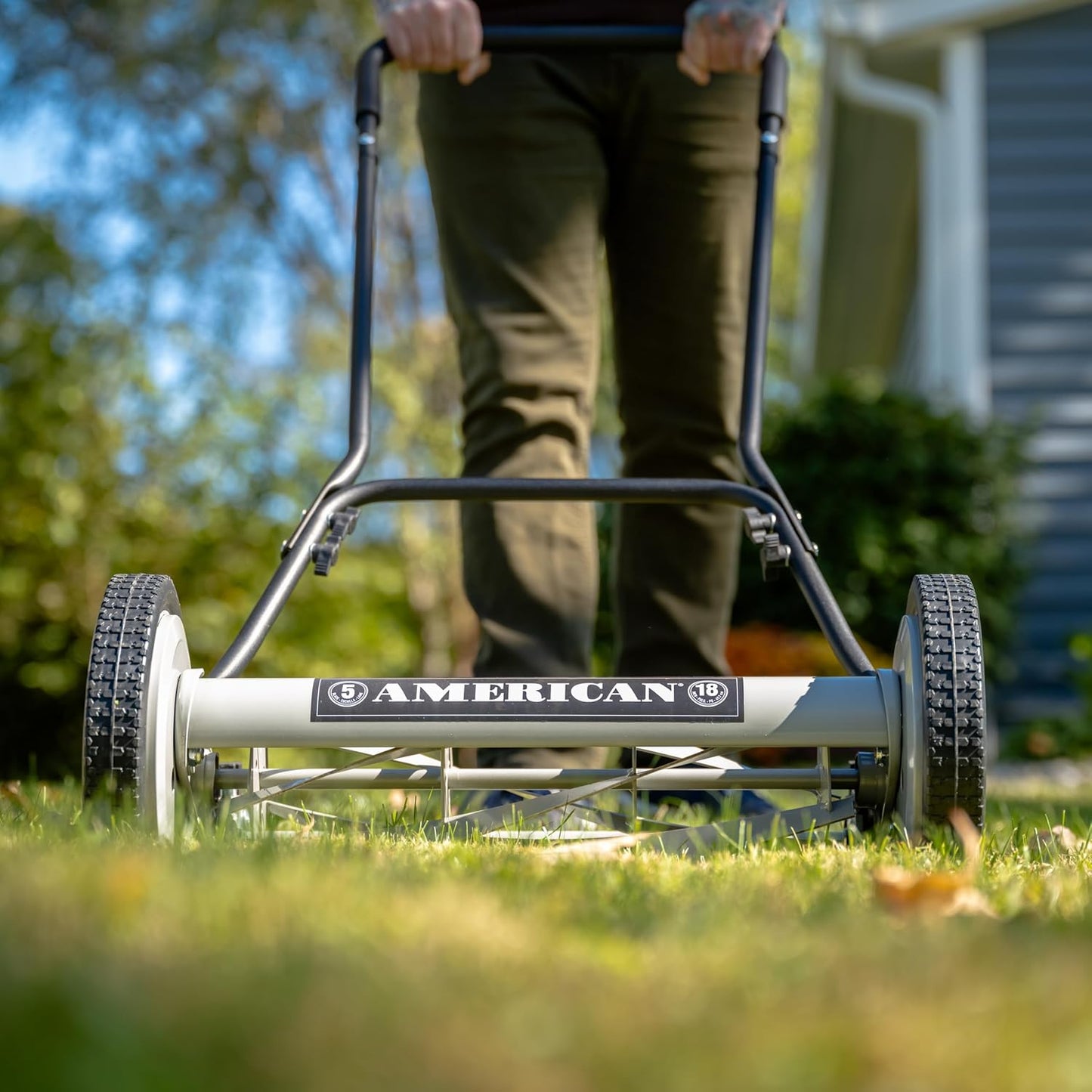 American Lawn Mower Company 1204-14 14-Inch 4-Blade Push Reel Lawn Mower, Red