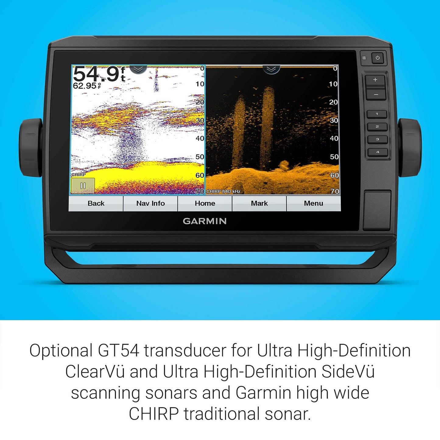 Garmin ECHOMAP UHD 94SV, 9" Keyed-Assist Touchscreen Chartplotter with U.S. BlueChart G3 and GT54UHD-TM Transducer (Renewed)